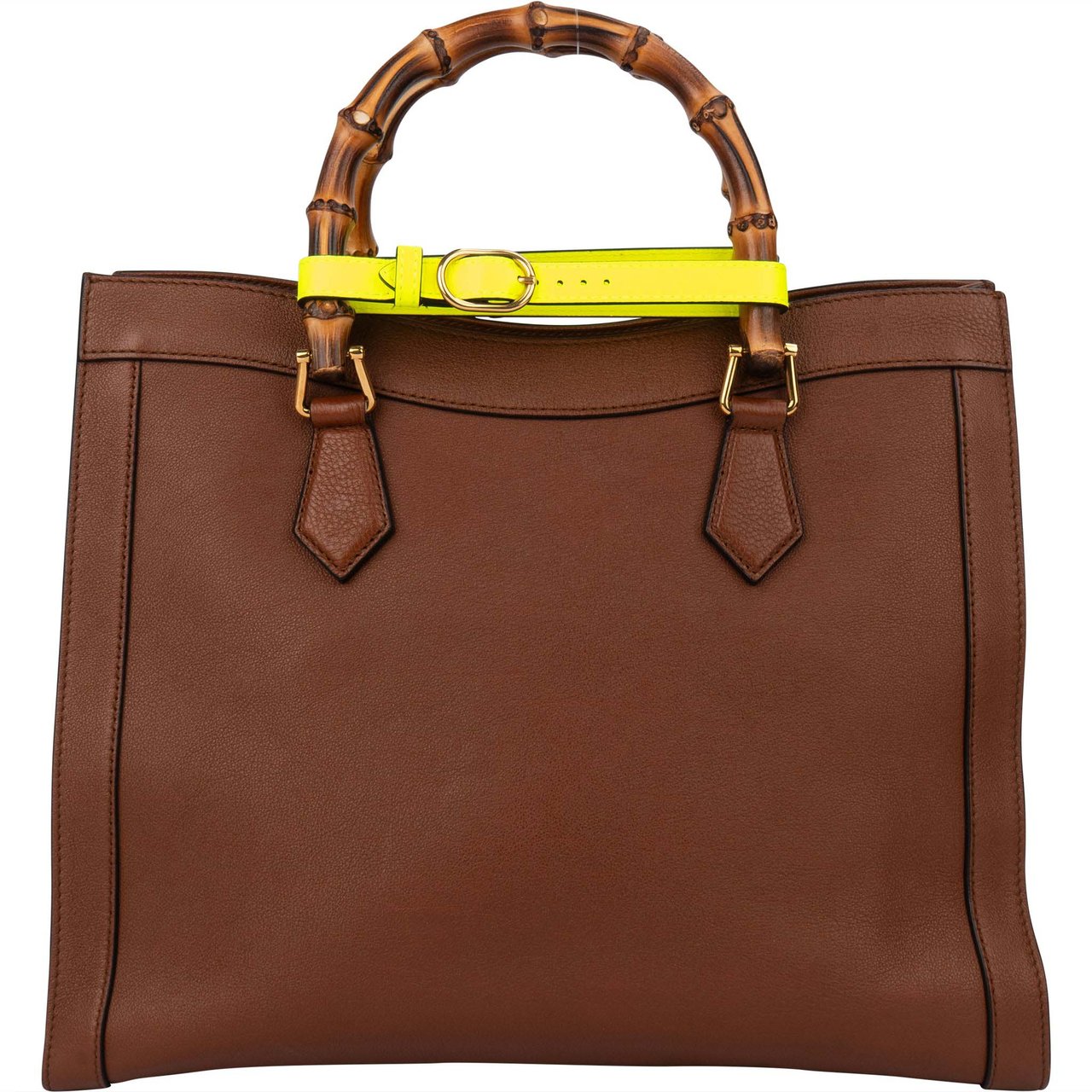 Gucci Gucci Classic Brown Leather Bamboo Handbag Divers
