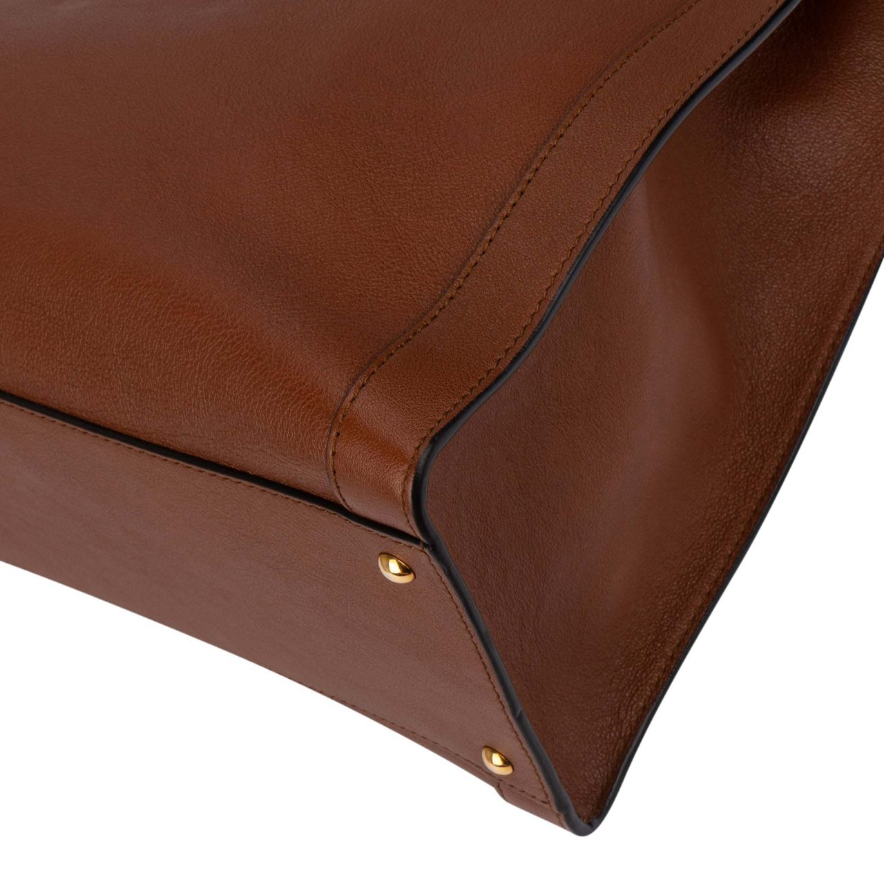 Gucci Gucci Classic Brown Leather Bamboo Handbag Divers