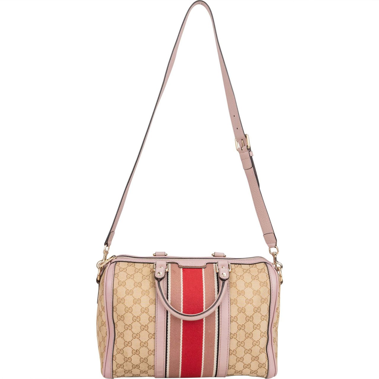 Gucci Gucci GG Monogram Stripe Boston Handbag Divers