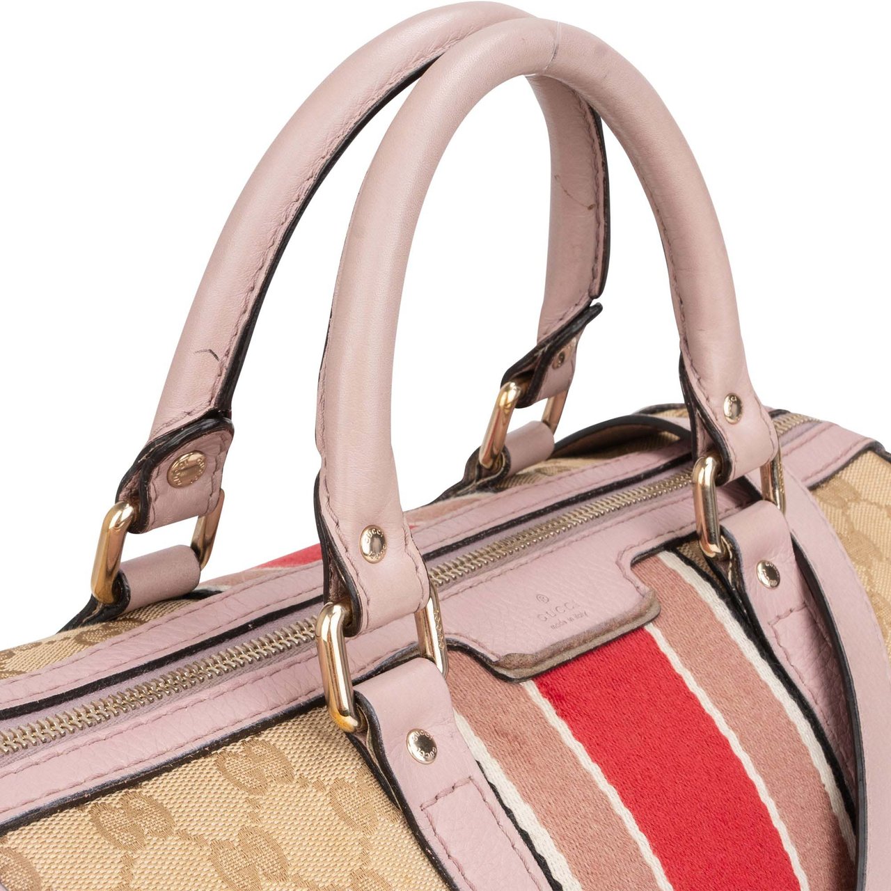Gucci Gucci GG Monogram Stripe Boston Handbag Divers