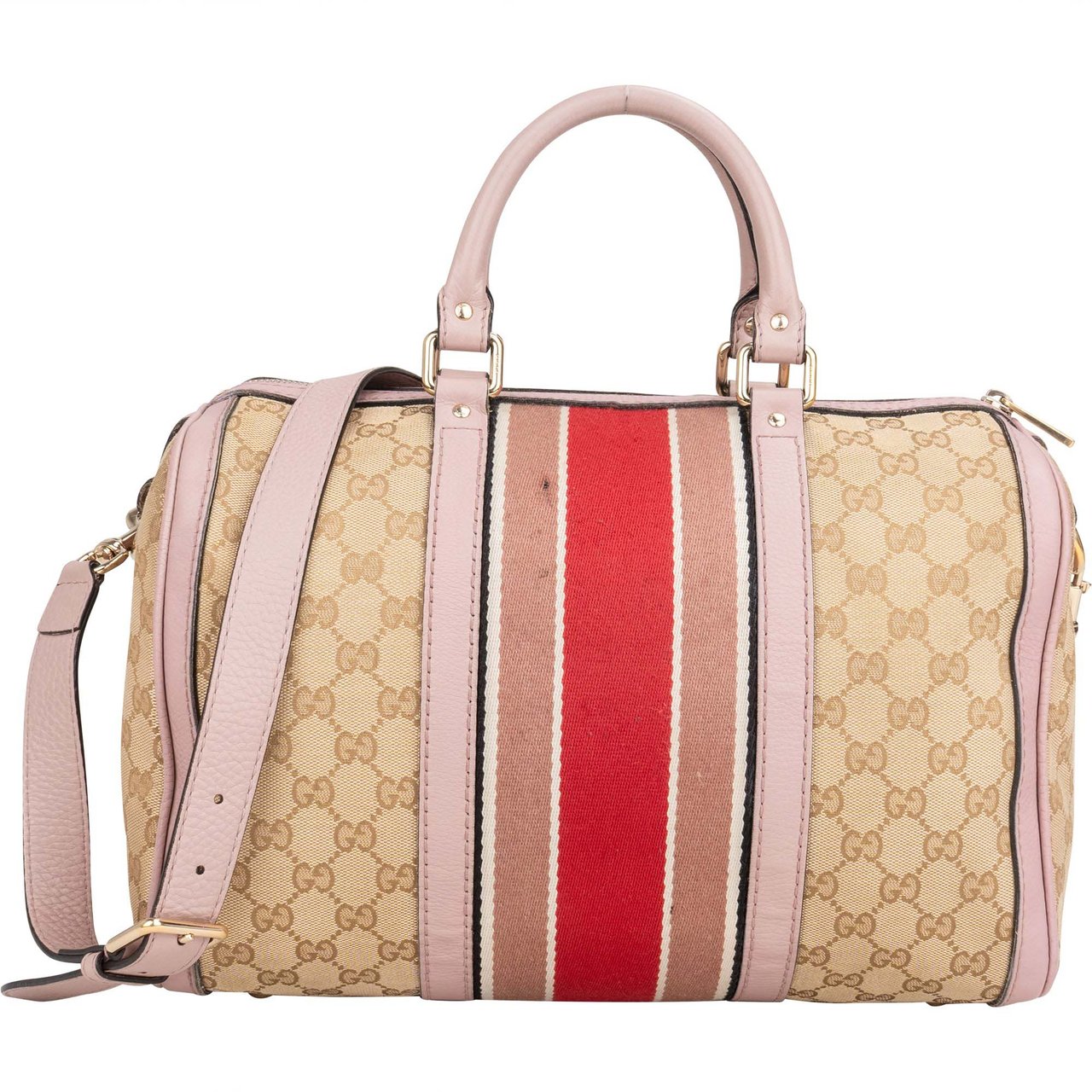 Gucci Gucci GG Monogram Stripe Boston Handbag Divers