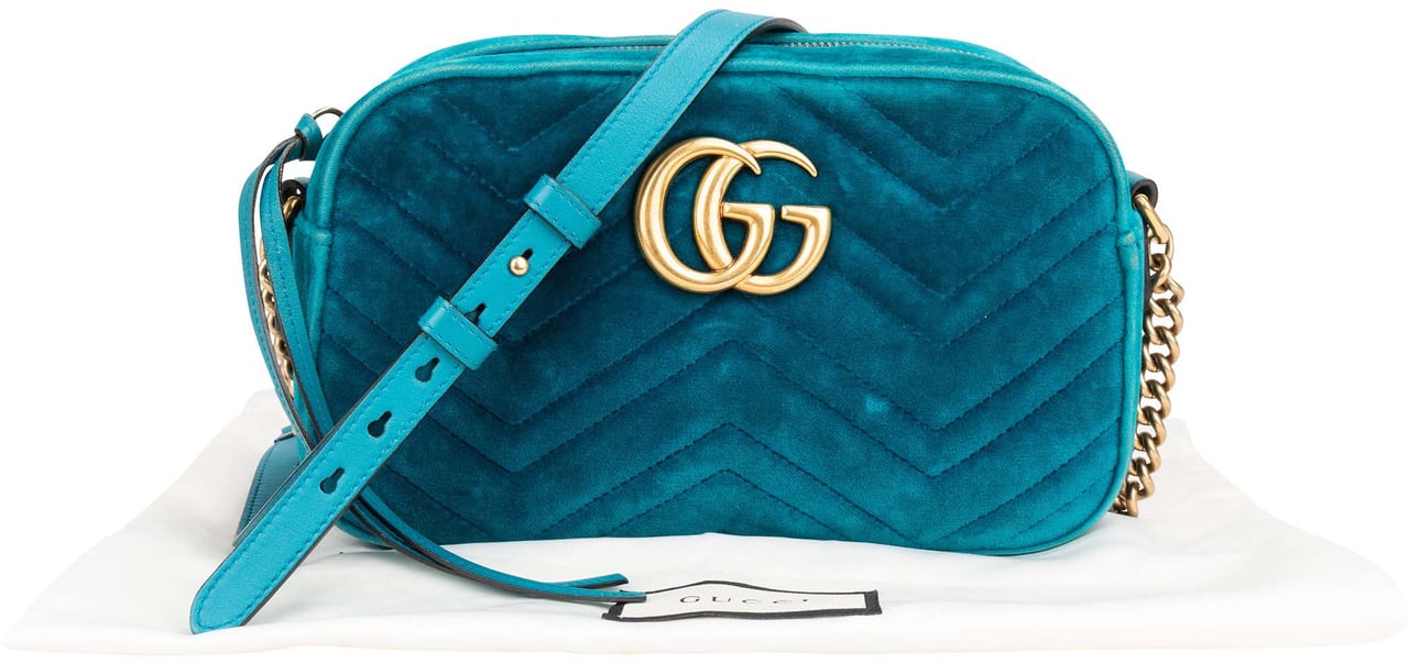 Gucci Gucci Chevron Satin Marmont Crossbody Bag Divers