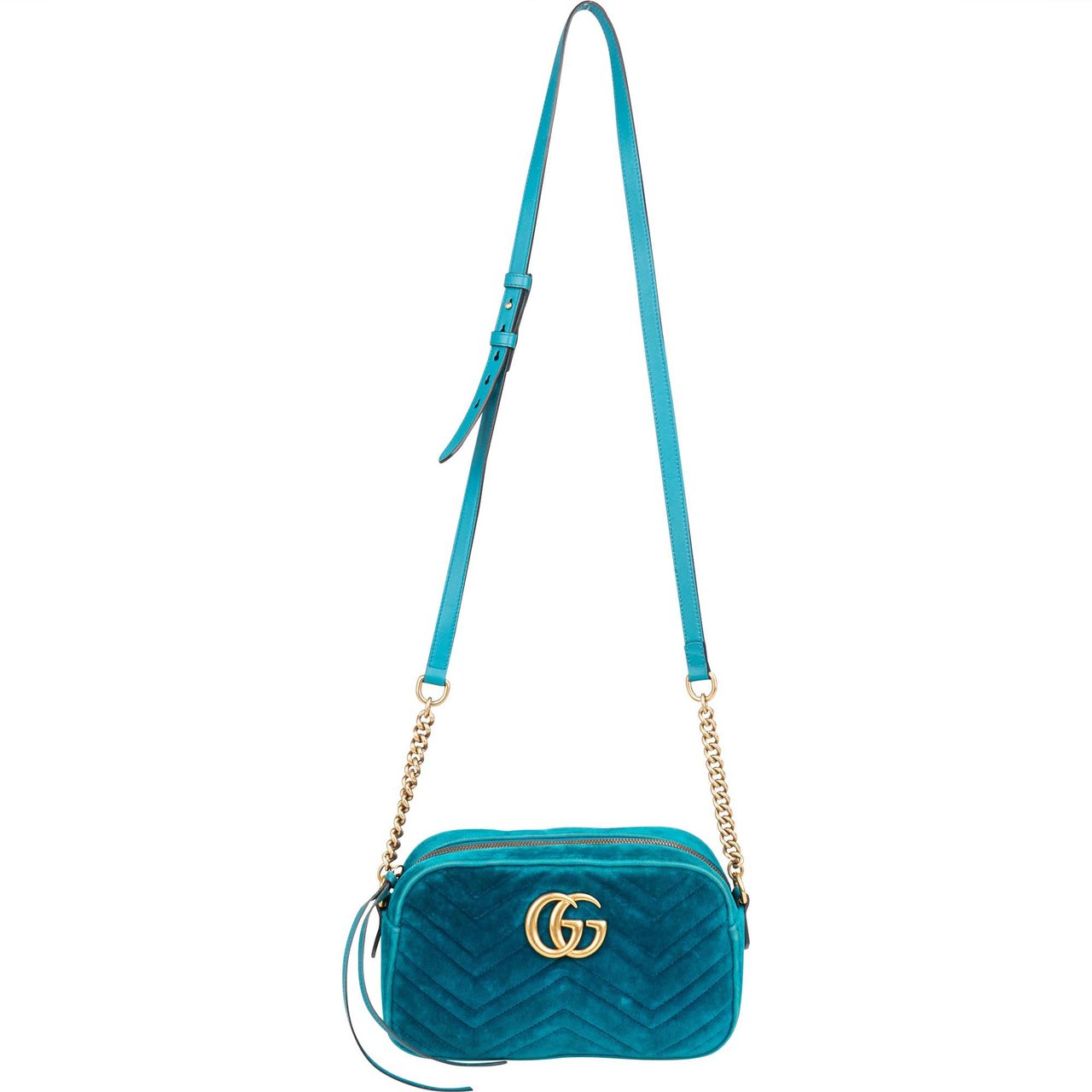 Gucci Gucci Chevron Satin Marmont Crossbody Bag Divers