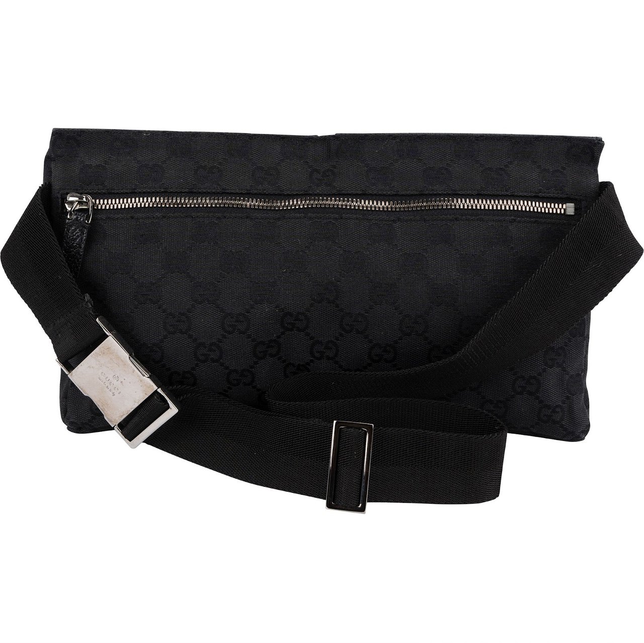 Gucci Monogram GG Belt Crossbody Bag Zwart