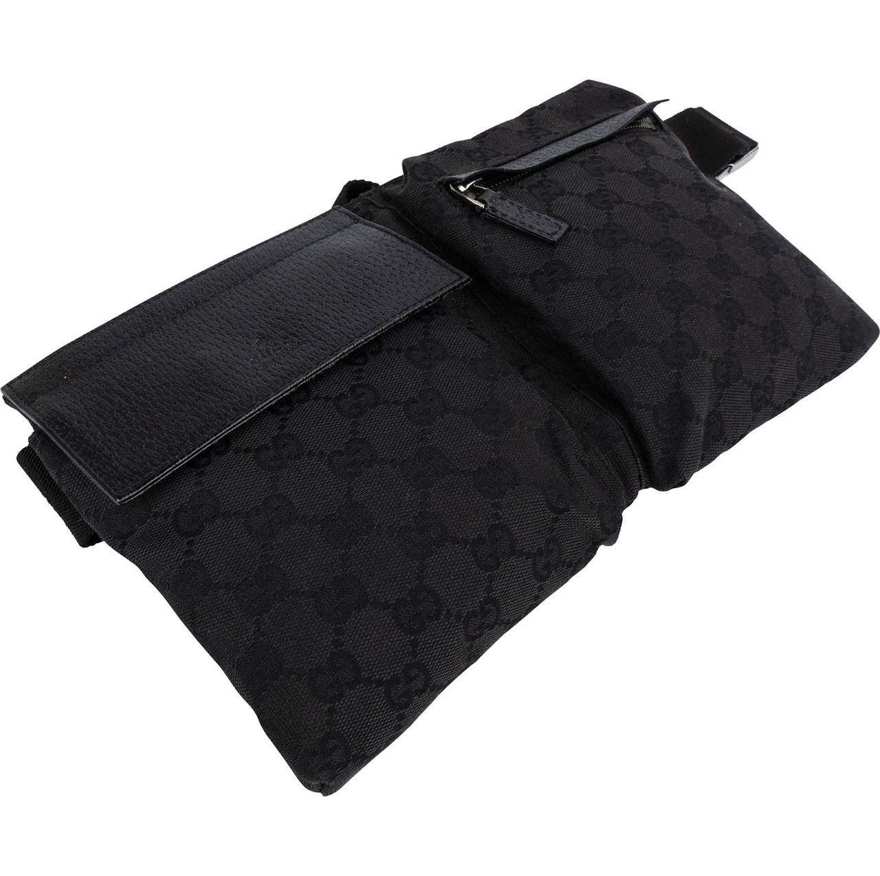 Gucci Monogram GG Belt Crossbody Bag Zwart