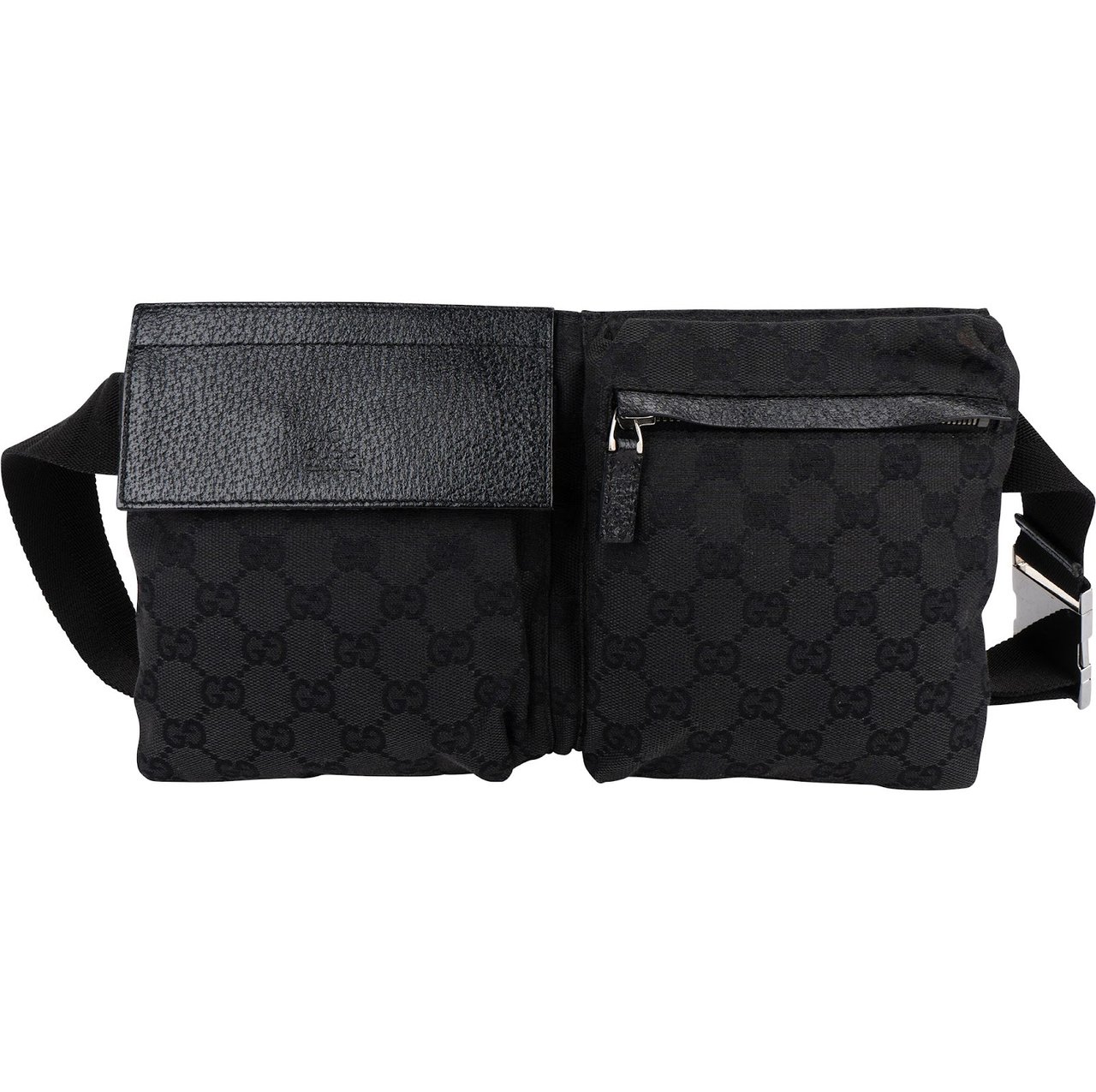 Gucci Monogram GG Belt Crossbody Bag Zwart