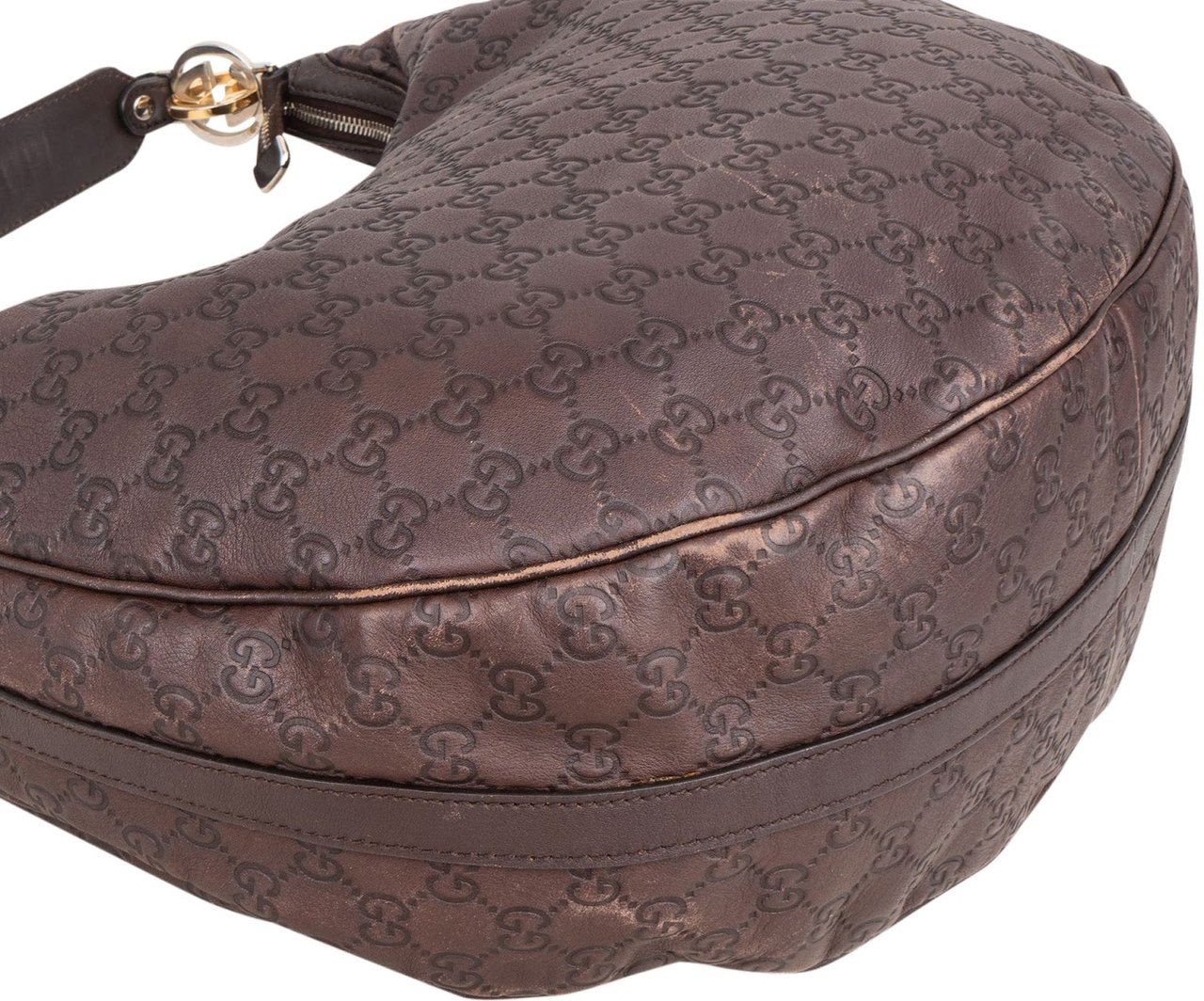 Gucci Guccissima Leather Britt Hobo Shoulder Bag Bruin
