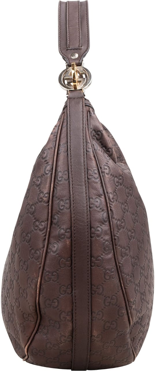 Gucci Guccissima Leather Britt Hobo Shoulder Bag Bruin