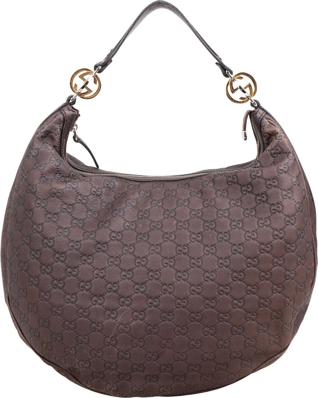 Gucci Guccissima Leather Britt Hobo Shoulder Bag Bruin