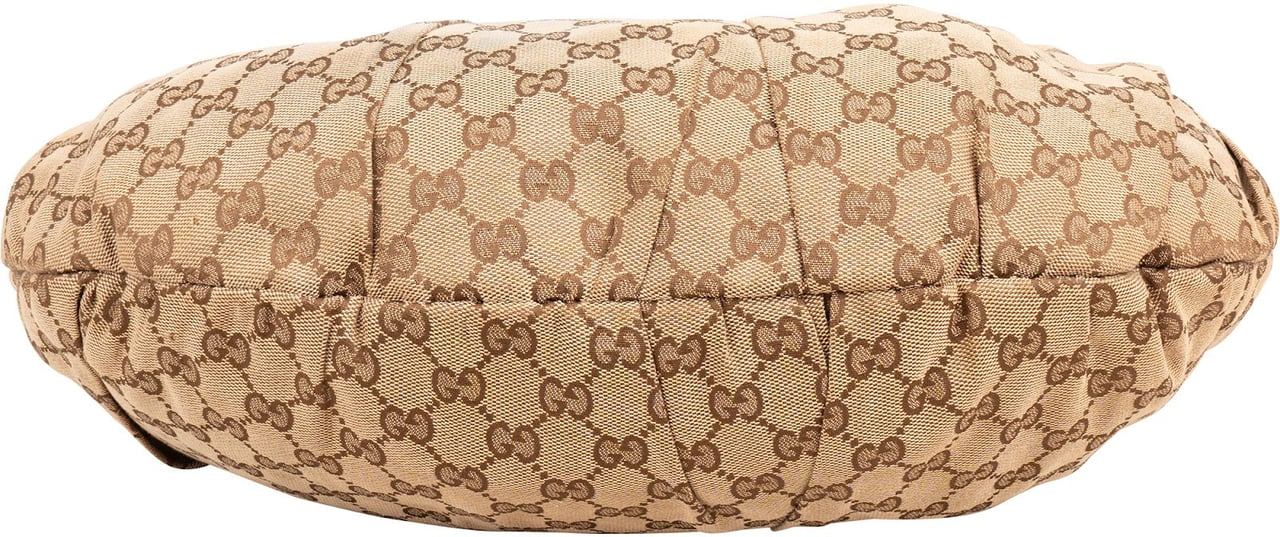 Gucci Gucci Monogram GG Canvas Pelham Studded Hobo Handbag Beige