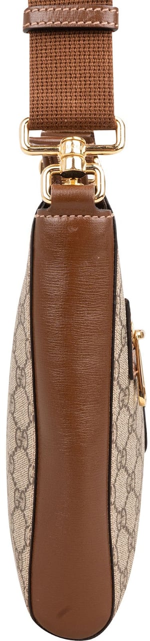 Gucci Gucci Monogram GG Supreme Interlocking G Messenger Crossbody Bag Beige