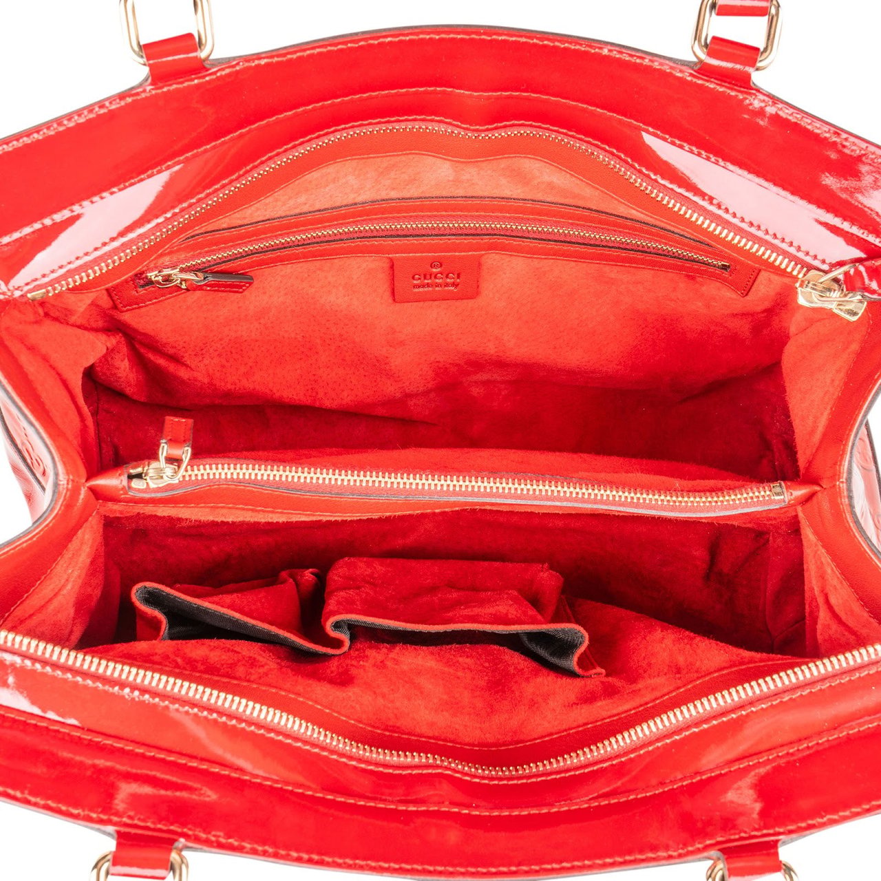 Gucci Patent Leather Microguccissima Princy Handbag Rood