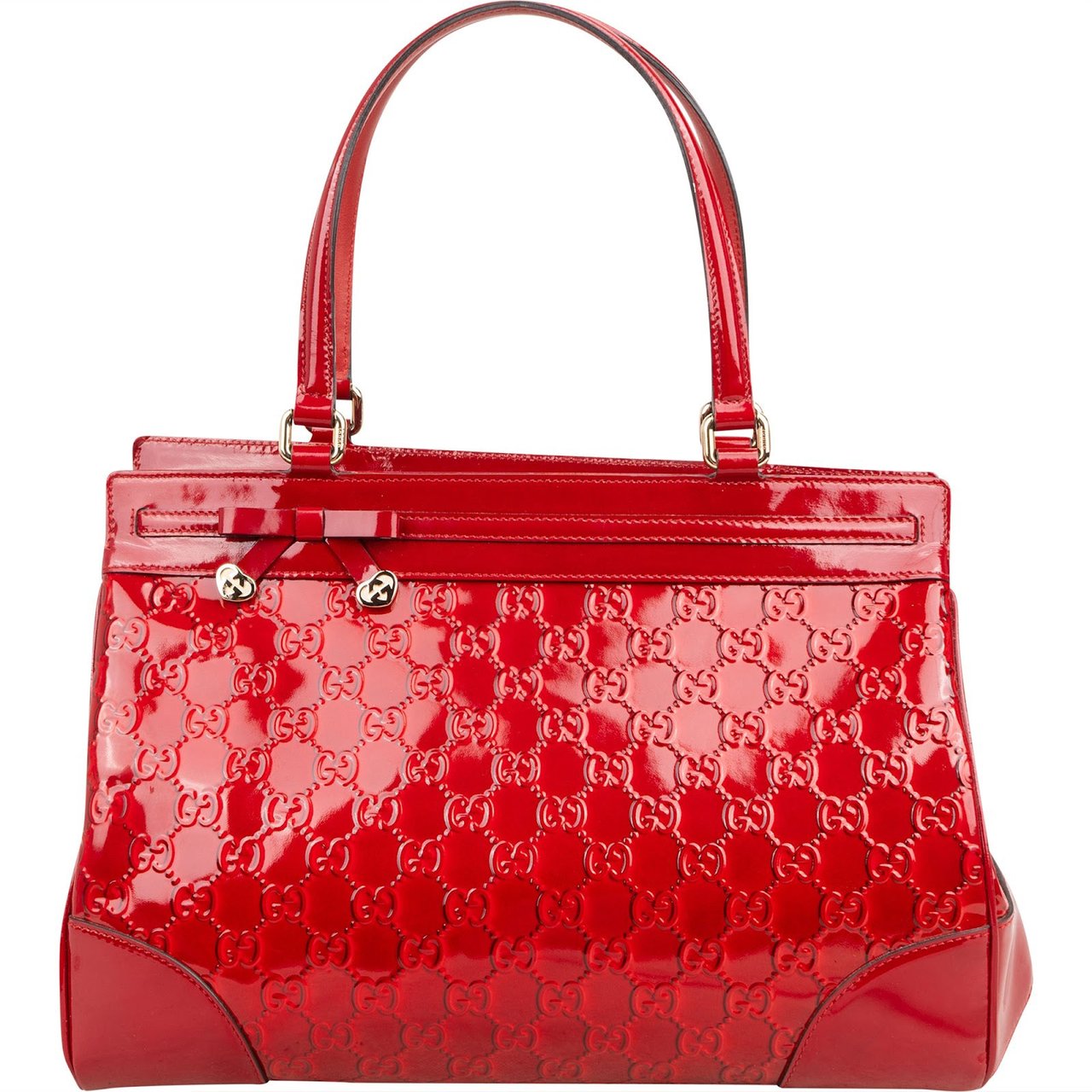 Gucci Patent Leather Microguccissima Princy Handbag Rood