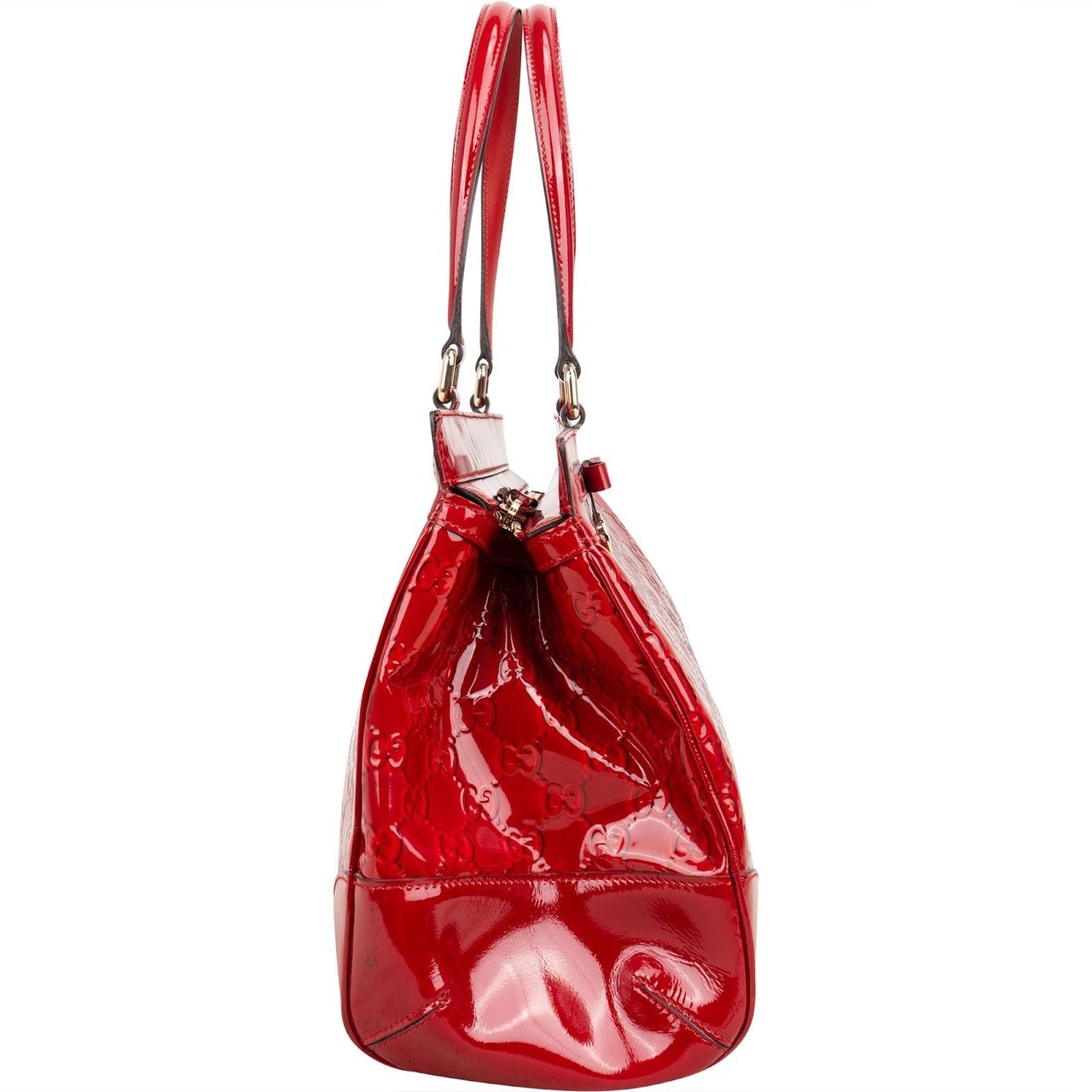 Gucci Patent Leather Microguccissima Princy Handbag Rood