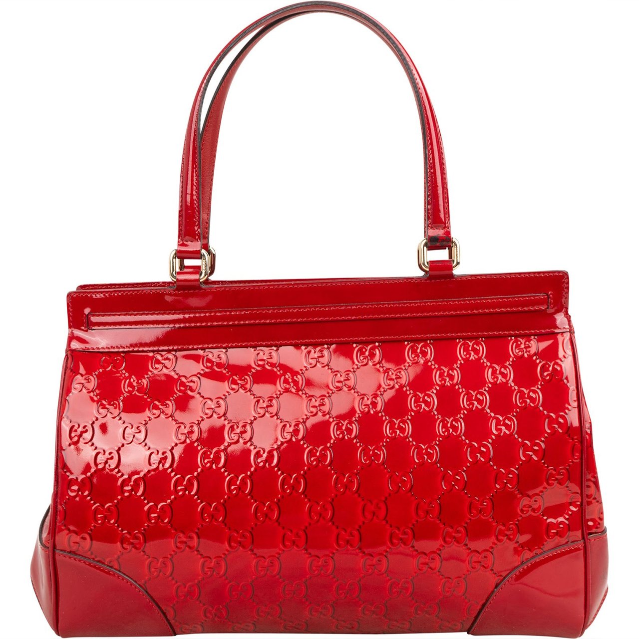 Gucci Patent Leather Microguccissima Princy Handbag Rood