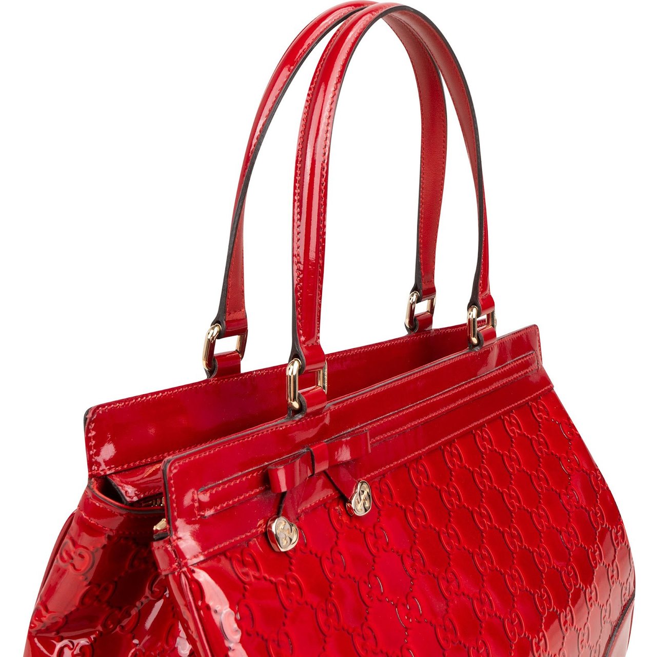 Gucci Patent Leather Microguccissima Princy Handbag Rood