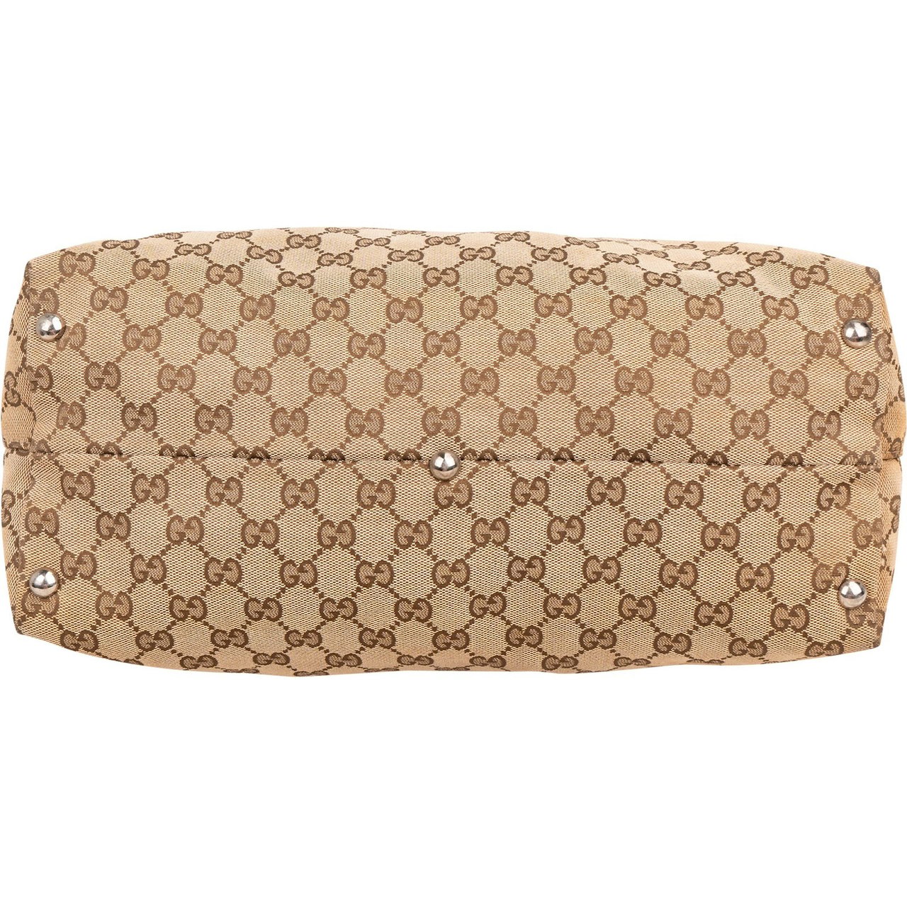 Gucci Monogram GG D-Ring Tote Shoulder Bag Beige