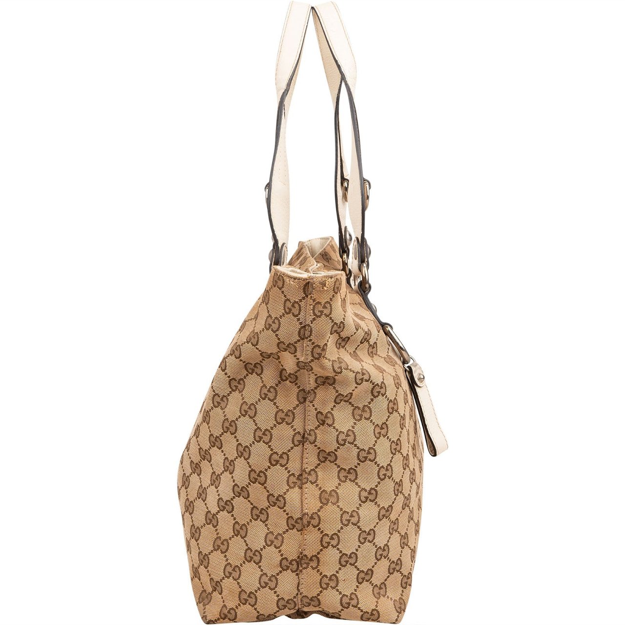 Gucci Monogram GG D-Ring Tote Shoulder Bag Beige