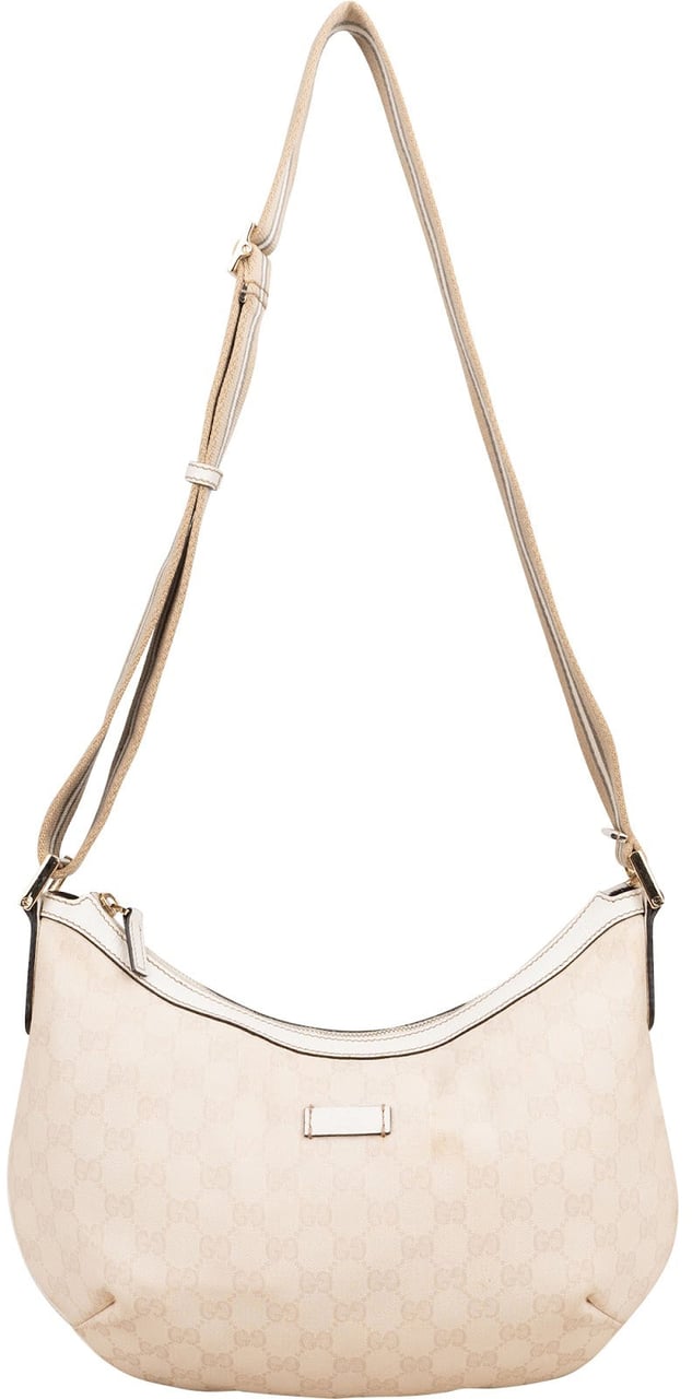 Gucci Monogram GG Stripe Crossbody Bag Beige