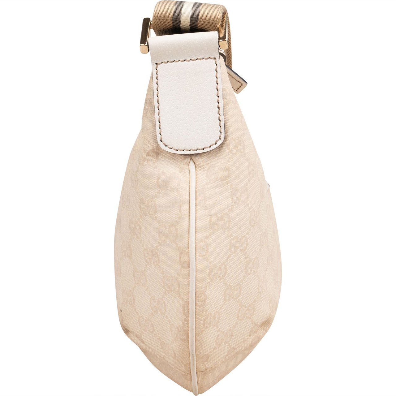 Gucci Monogram GG Stripe Crossbody Bag Beige
