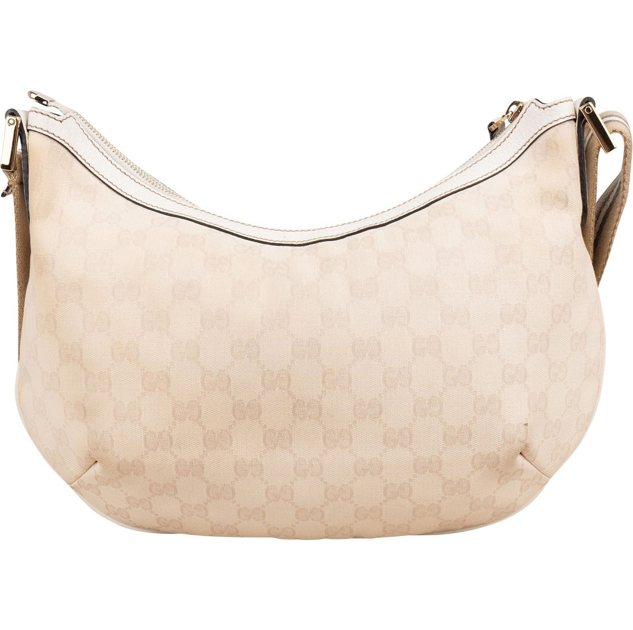 Gucci Monogram GG Stripe Crossbody Bag Beige