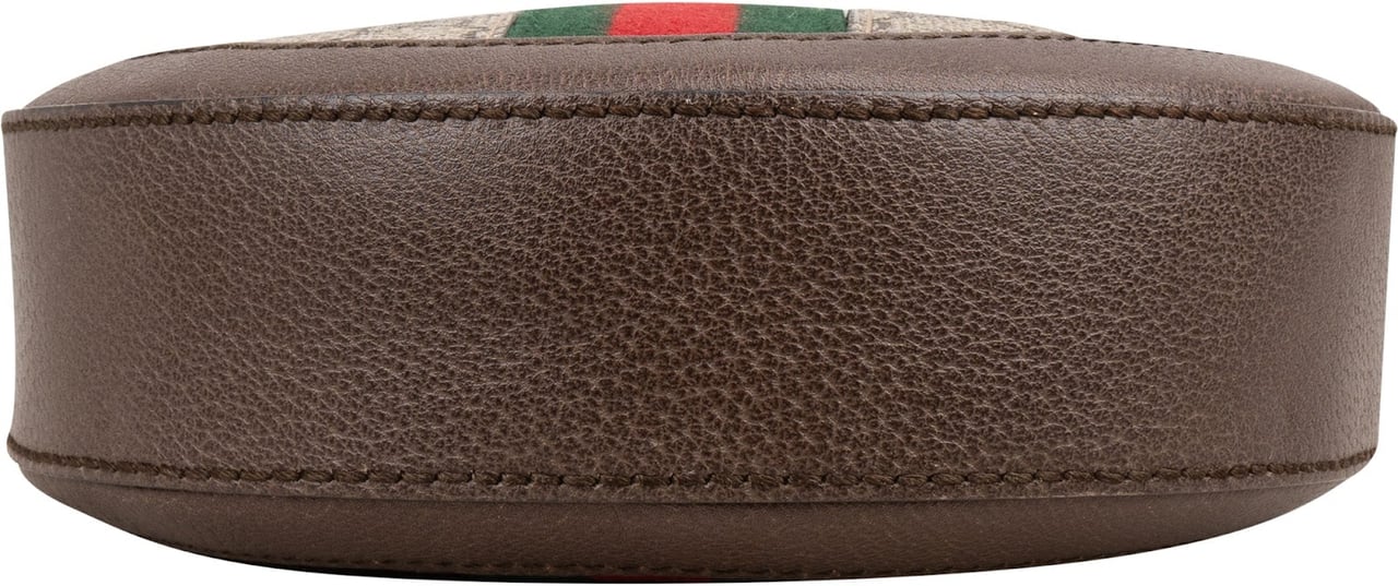 Gucci Gucci Supreme Monogram Ophidia GG Mini Round Crossbody Bag Bruin