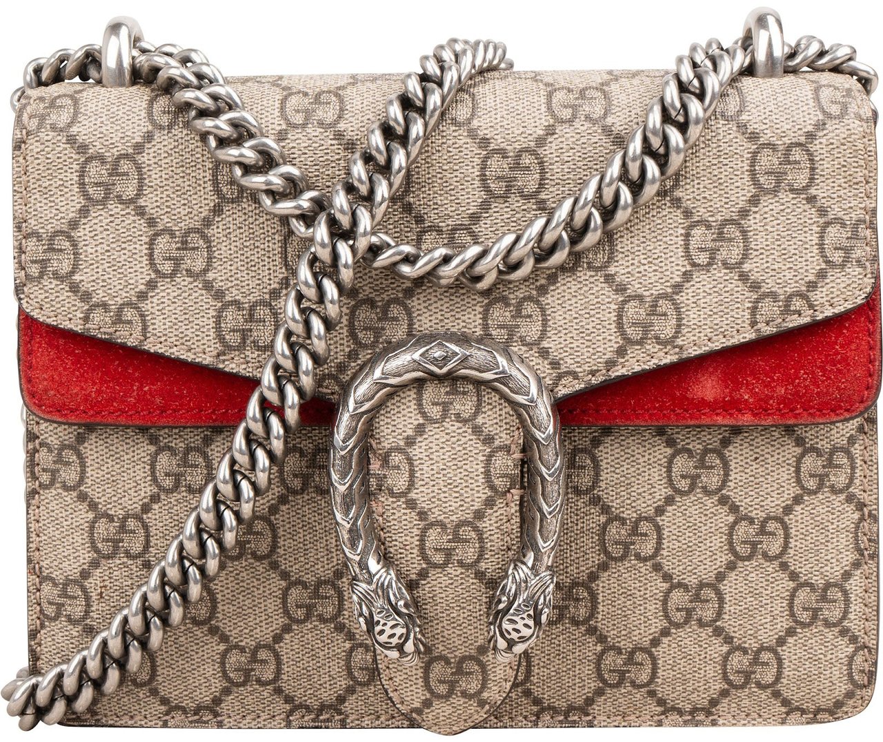 Gucci Monogram GG Supreme Dionysus Shoulder Crossbody Bag Beige