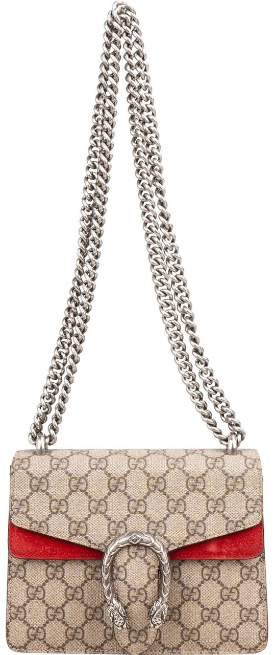Gucci Monogram GG Supreme Dionysus Shoulder Crossbody Bag Beige
