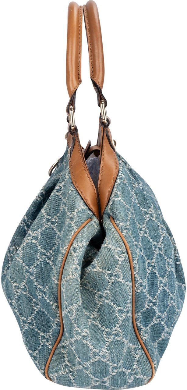 Gucci Gucci Monogram GG Denim Sukey Handbag Blauw