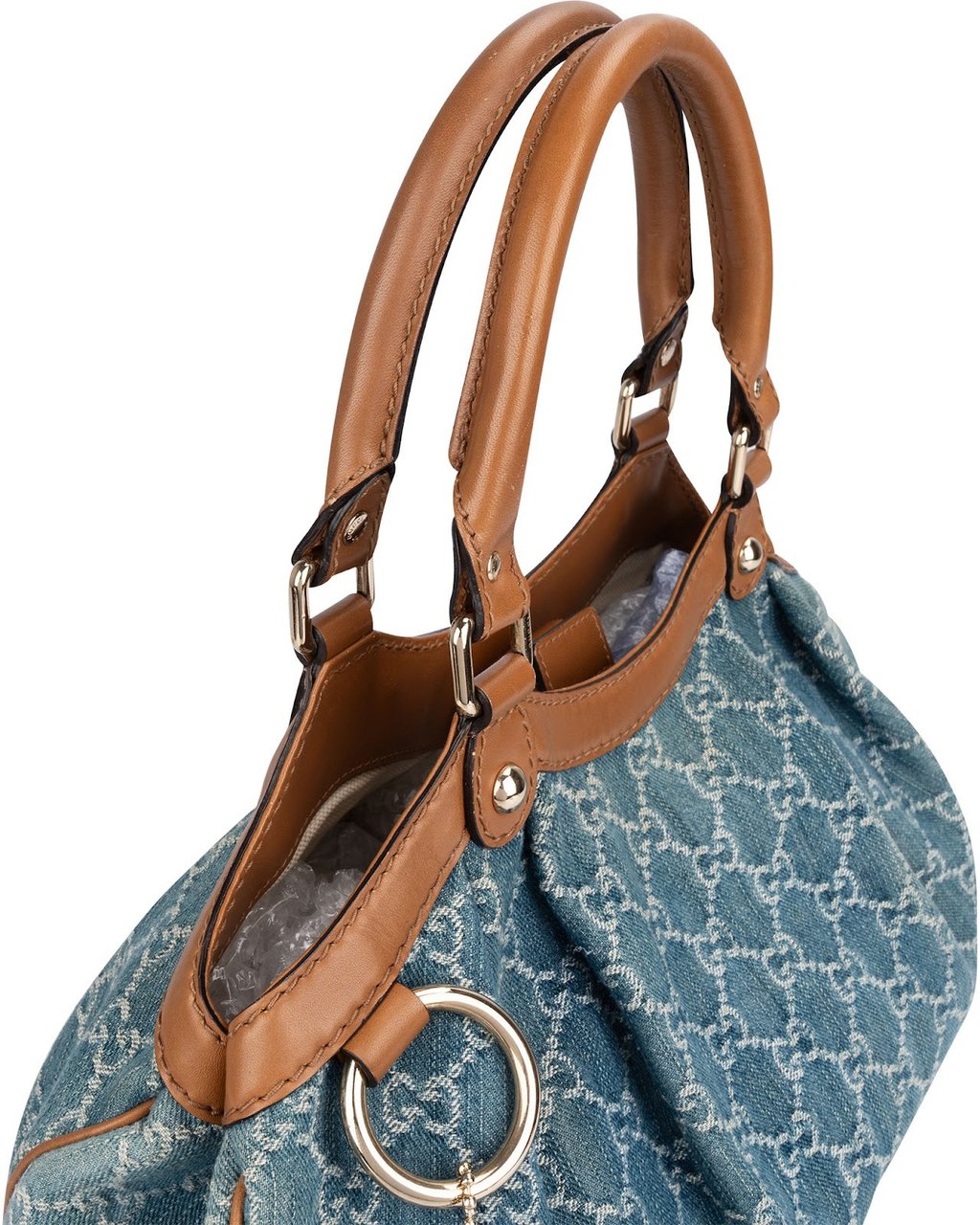 Gucci Gucci Monogram GG Denim Sukey Handbag Blauw