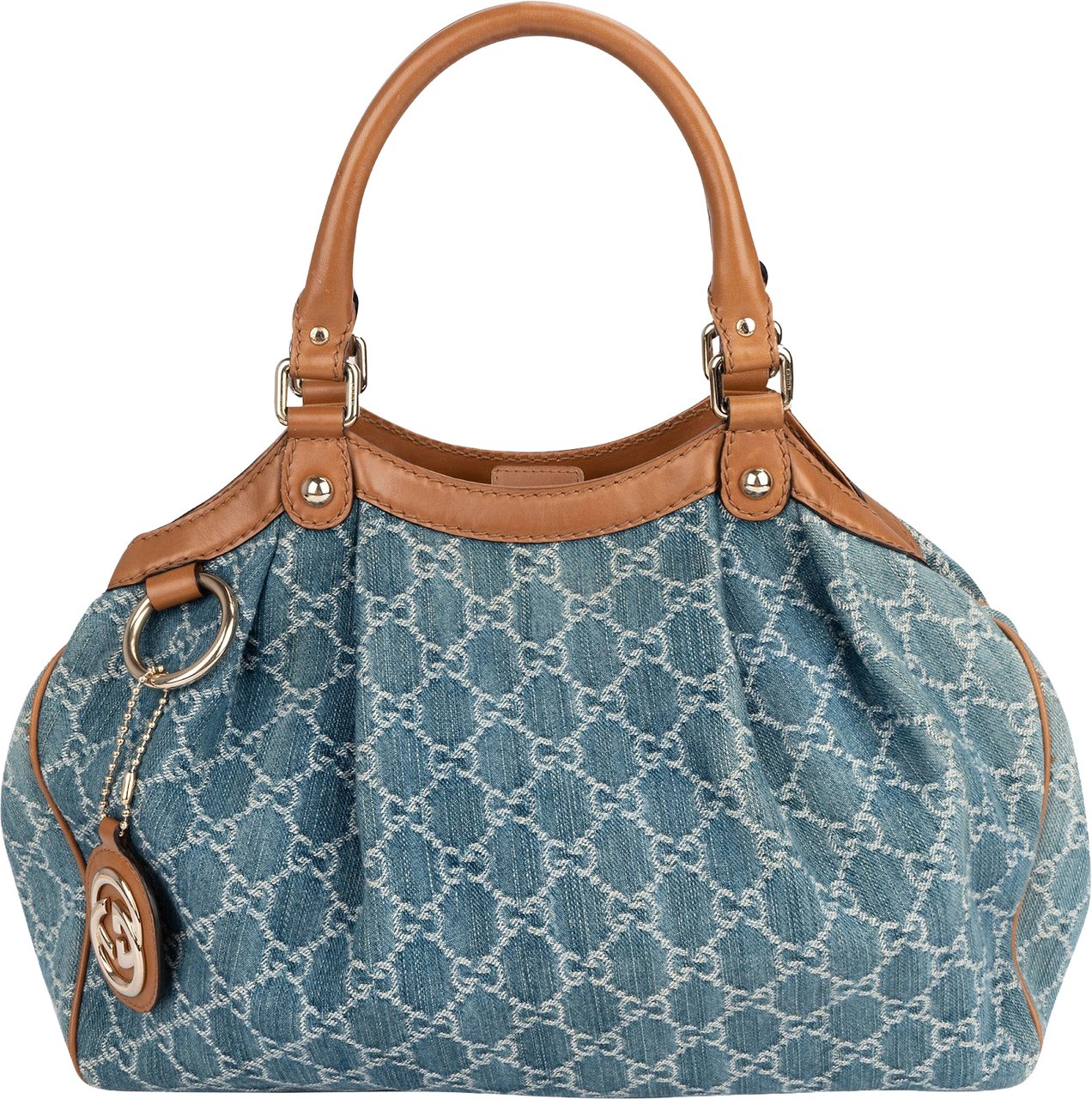 Gucci Gucci Monogram GG Denim Sukey Handbag Blauw