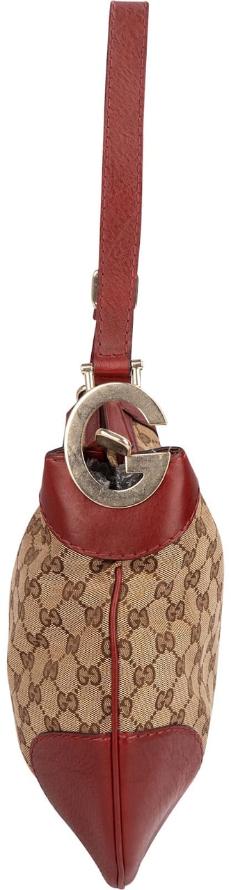 Gucci Gucci Monogram GG Canvas Hobo Shoulder Bag Beige