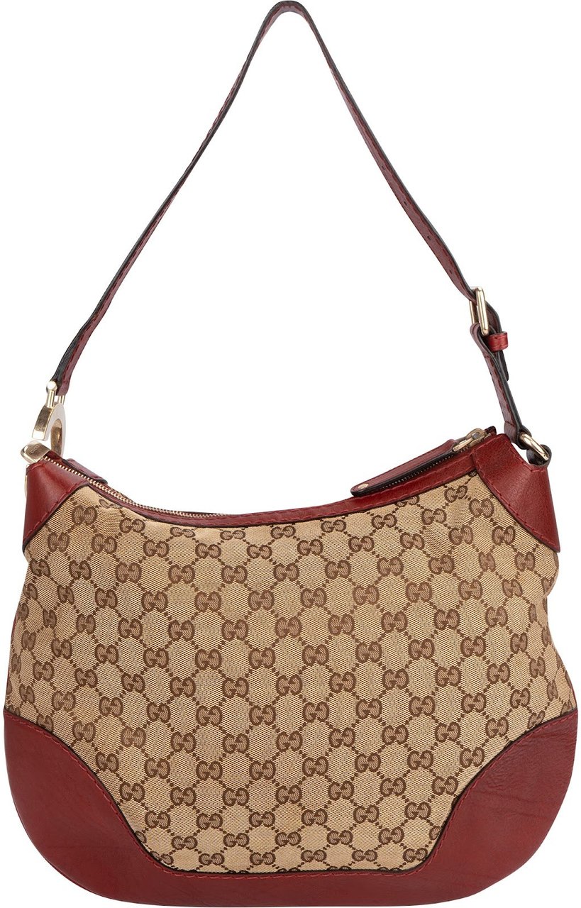 Gucci Gucci Monogram GG Canvas Hobo Shoulder Bag Beige