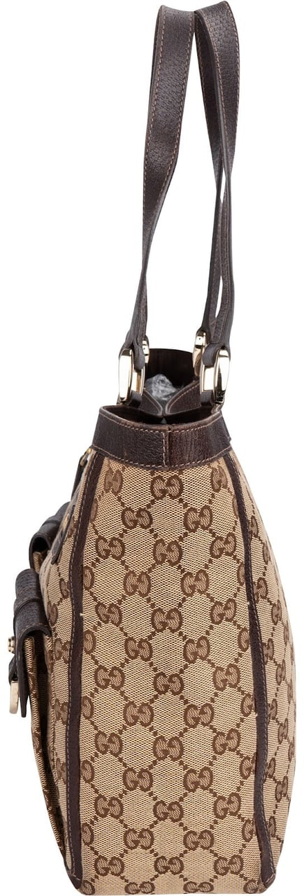 Gucci Monogram GG Canvas Abbey D-Ring Shoulder Bag Bruin