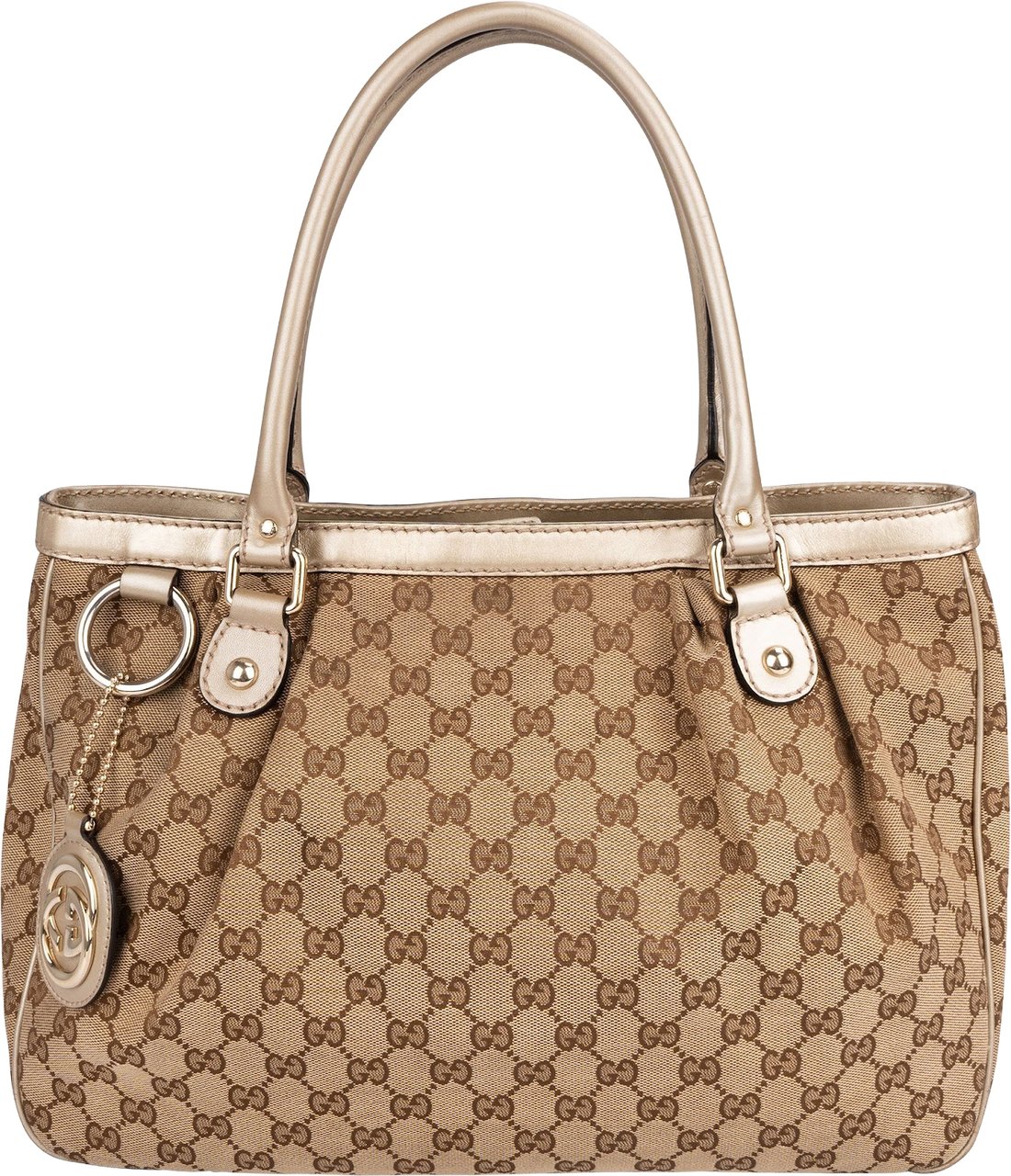 Gucci Gucci Monogram GG Canvas Sukey Handbag Beige
