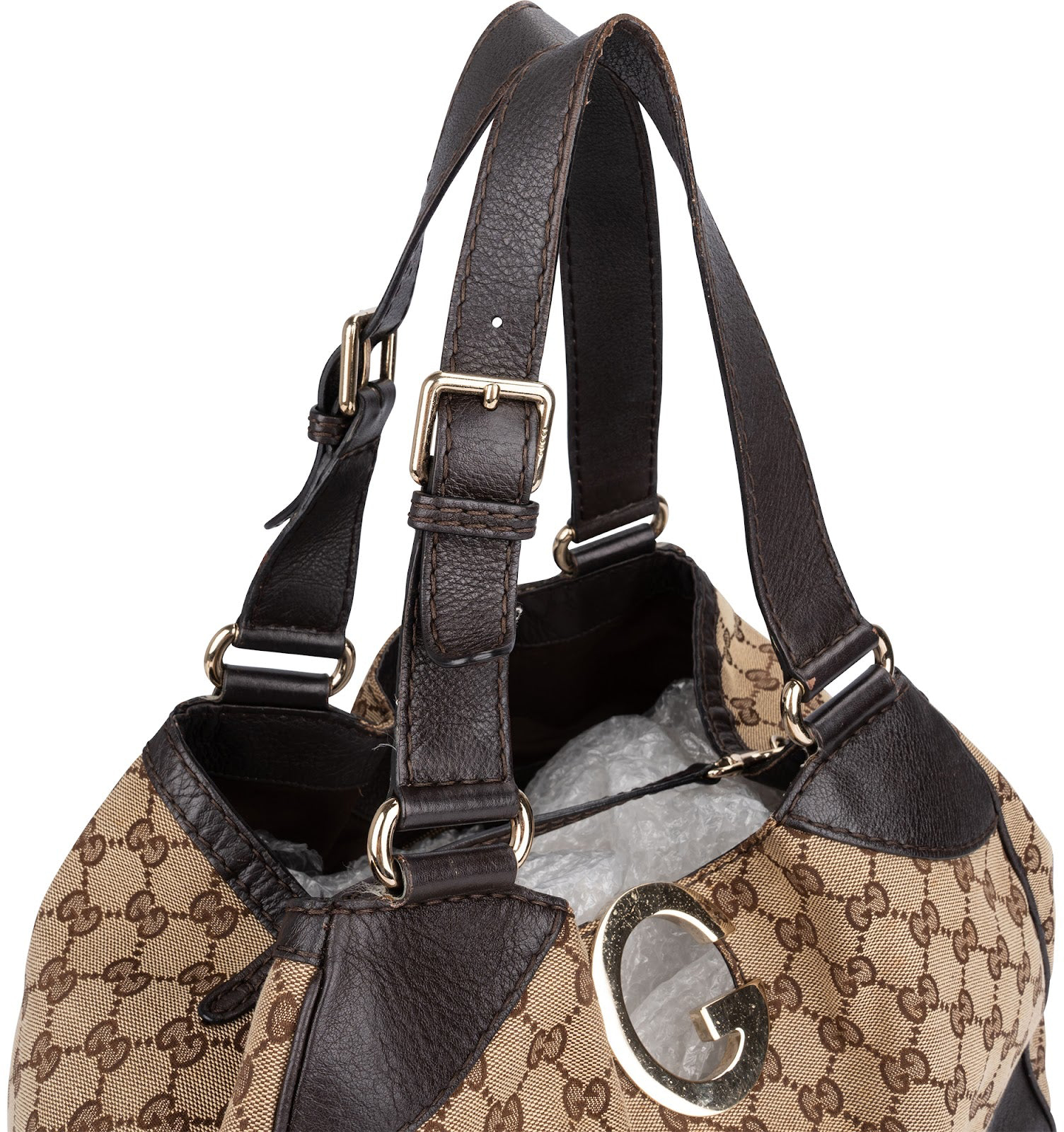 Gucci Gucci Monogram GG Canvas Eclipse Hobo Shoulder Bag Beige