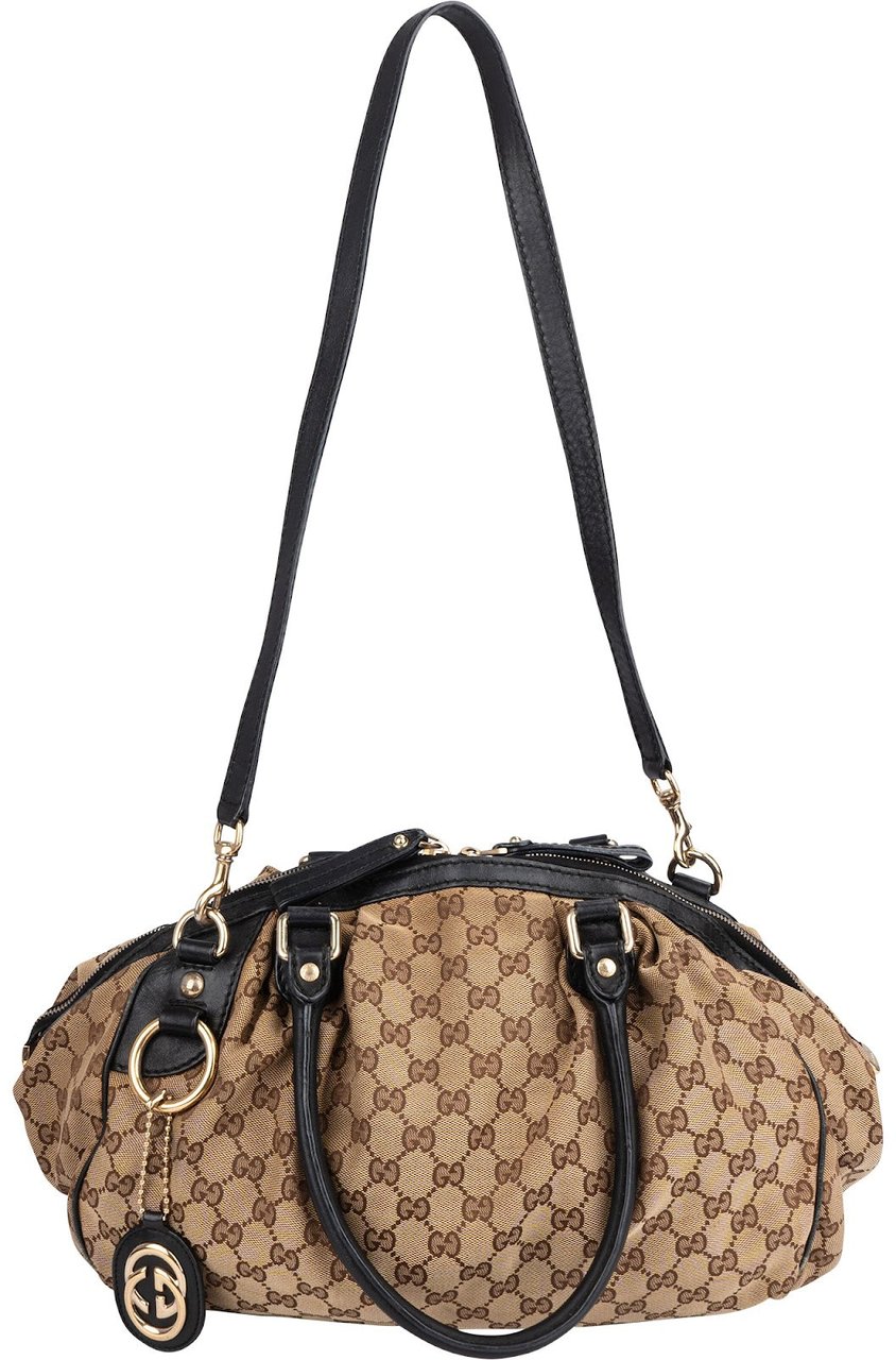 Gucci Monogram GG Sukey Shoulder Bag Beige