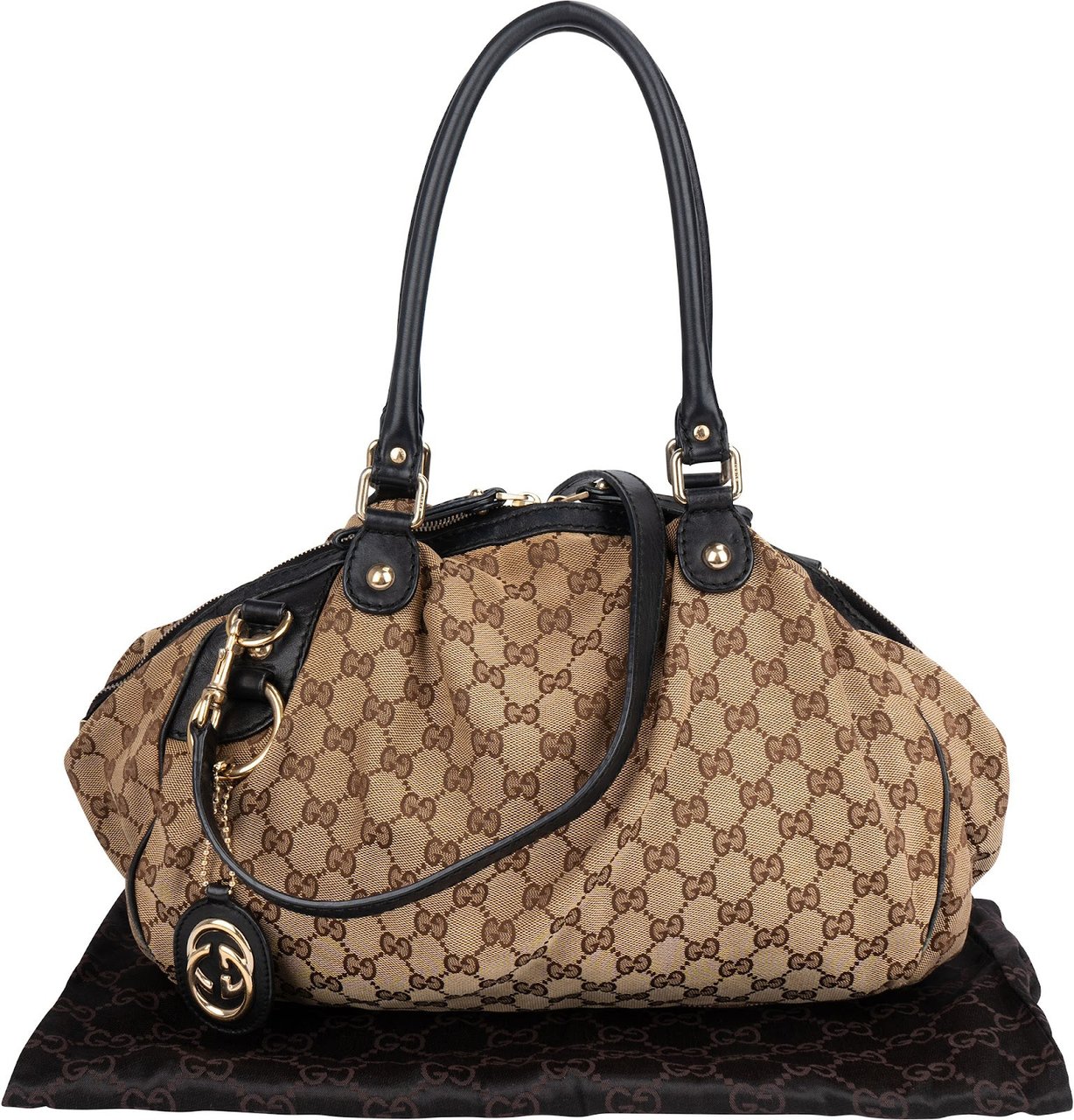 Gucci Monogram GG Sukey Shoulder Bag Beige