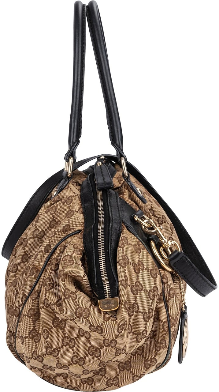 Gucci Monogram GG Sukey Shoulder Bag Beige