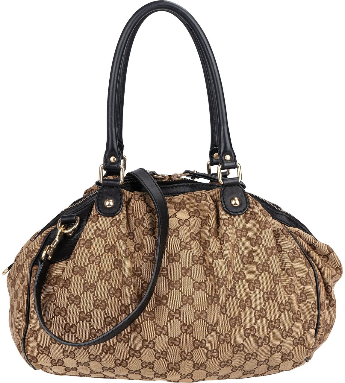 Gucci Monogram GG Sukey Shoulder Bag Beige