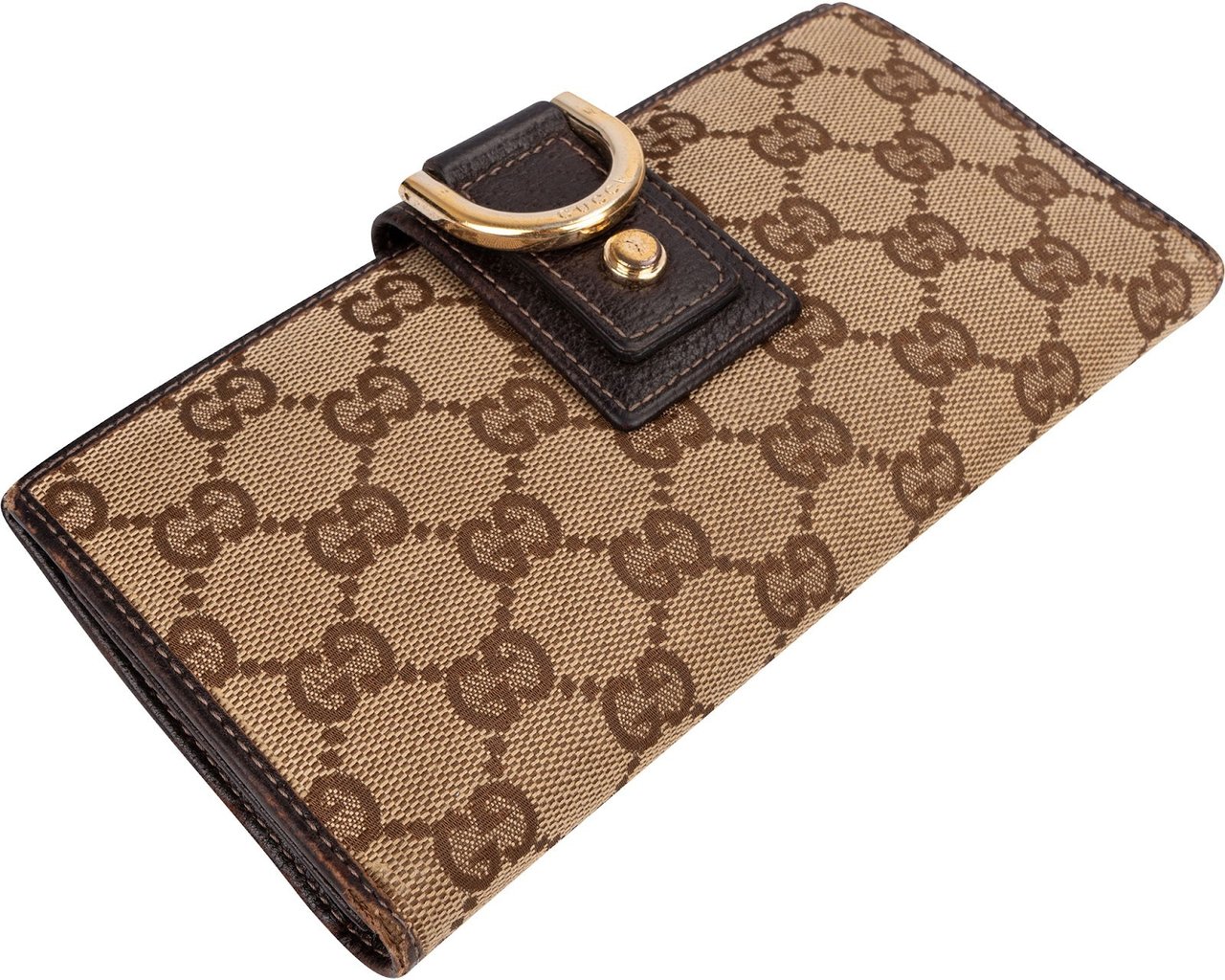 Gucci Monogram GG Canvas Abbey D-Ring Continental Wallet Beige