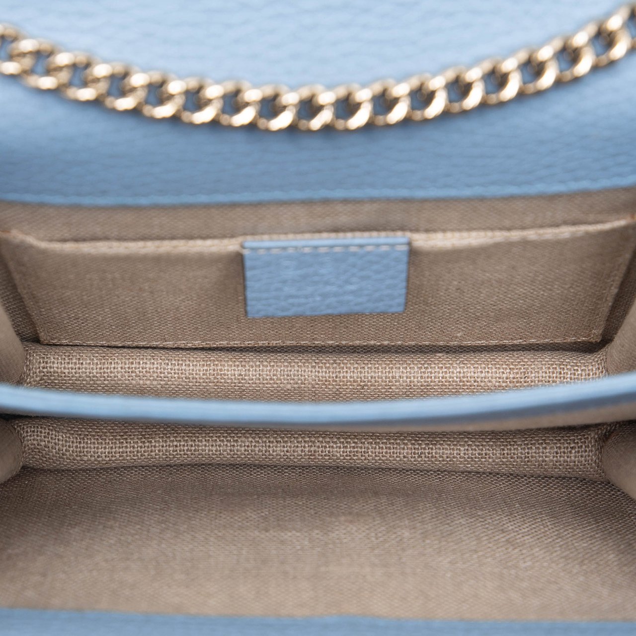 Gucci Small Dollar Calfskin Interlocking G Crossbody Blauw