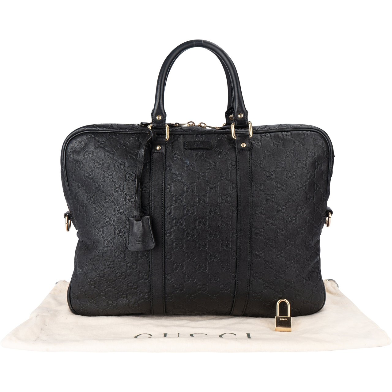 Gucci Gucci GG Leather Monogram Business Handbag Divers