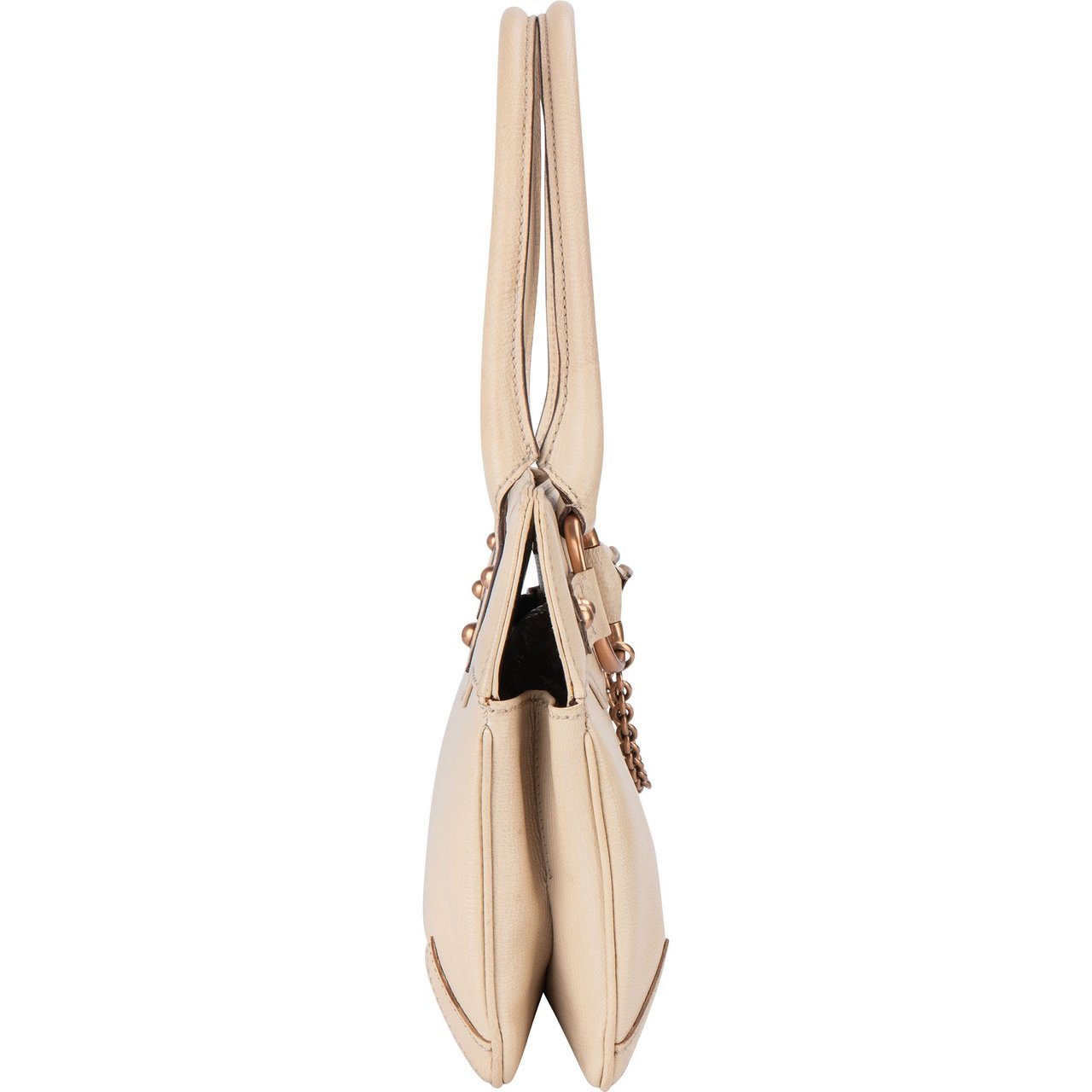 Gucci Gucci Leather Horsebit Handbag Wit