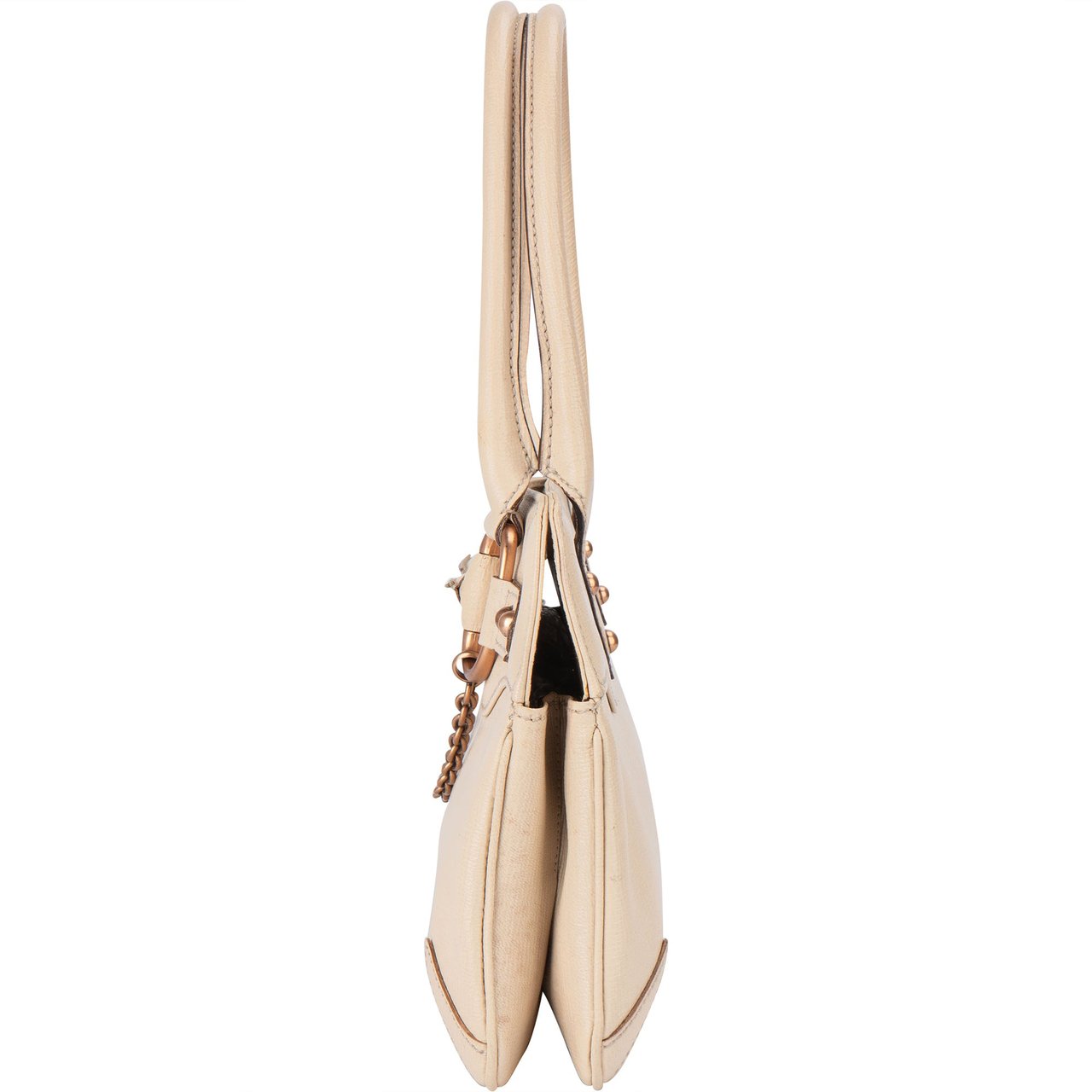 Gucci Gucci Leather Horsebit Handbag Wit