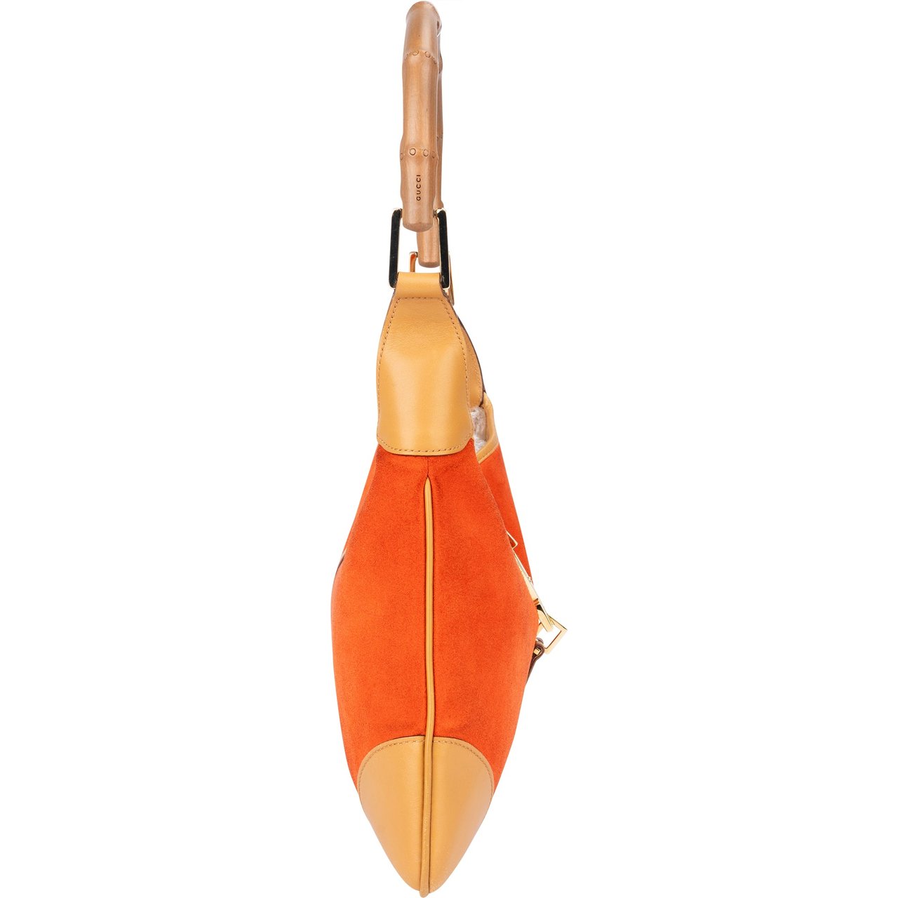 Gucci Gucci Orange Suede Bamboo Jackie Shoulder Bag Oranje