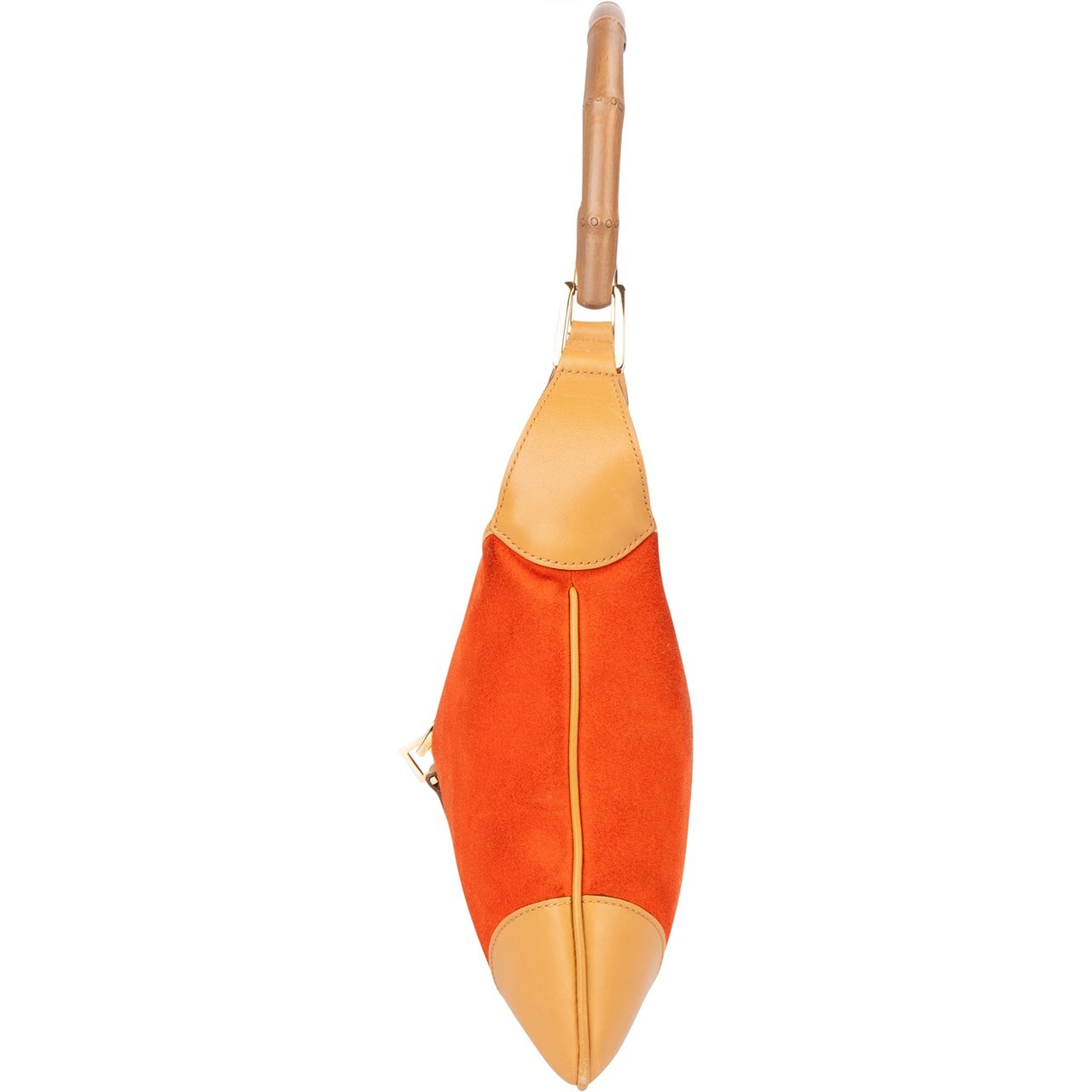 Gucci Gucci Orange Suede Bamboo Jackie Shoulder Bag Oranje