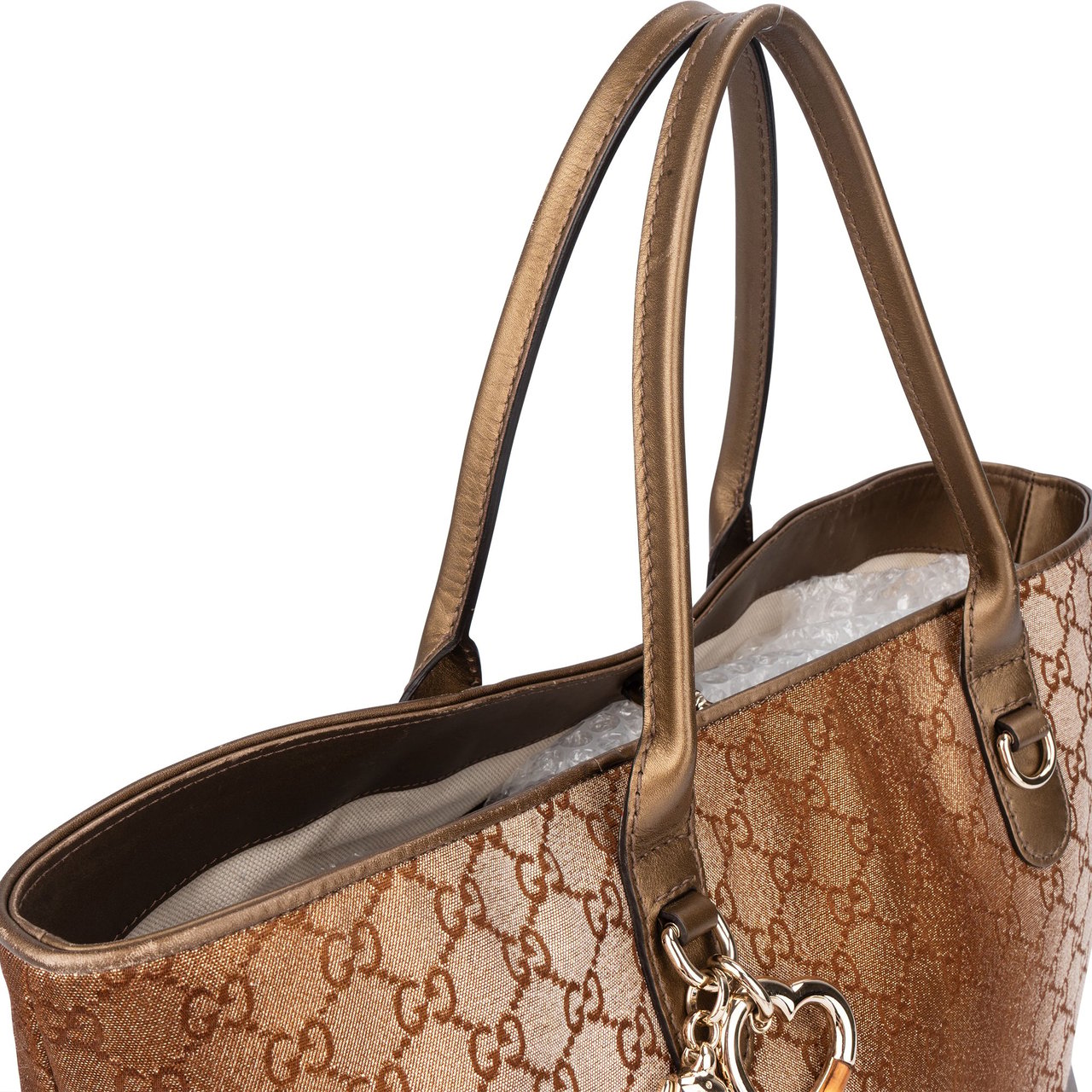 Gucci GG Monogram Charms Handbag Bruin