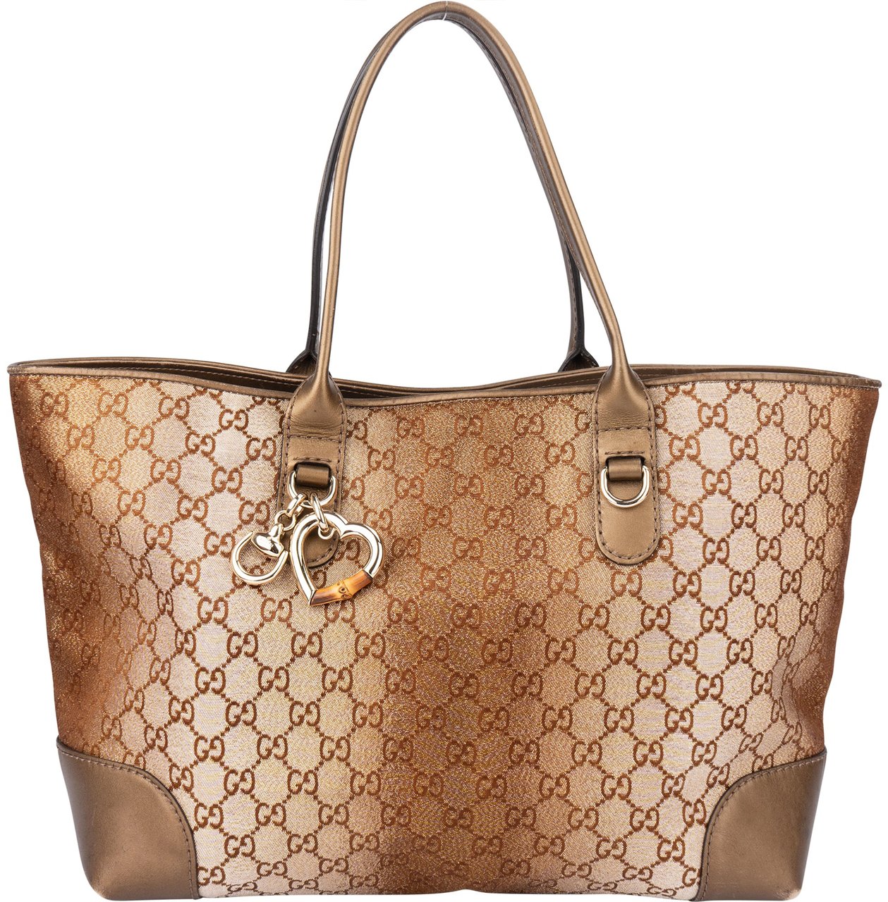 Gucci GG Monogram Charms Handbag Bruin