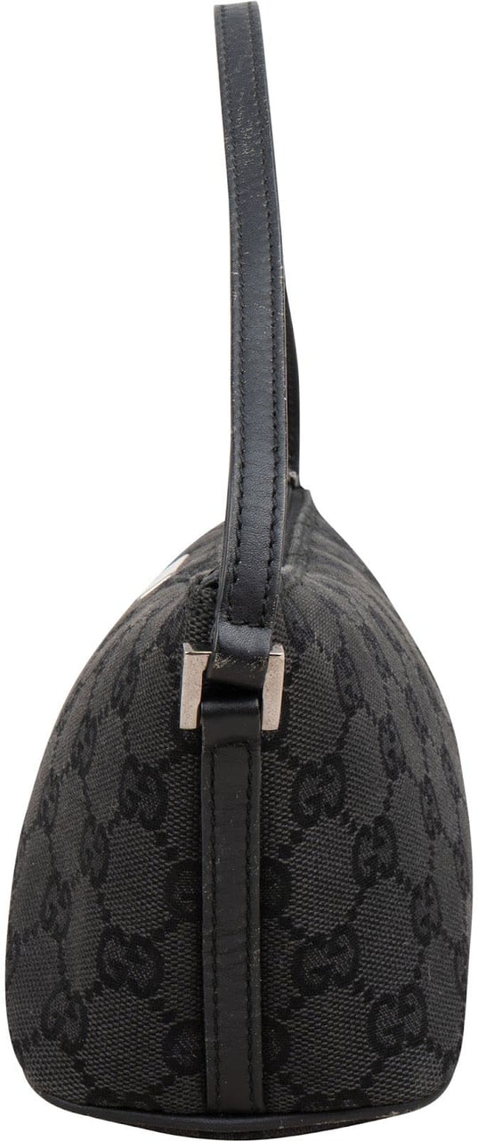 Gucci Monogram GG Canvas Pochette Boat Handbag Zwart